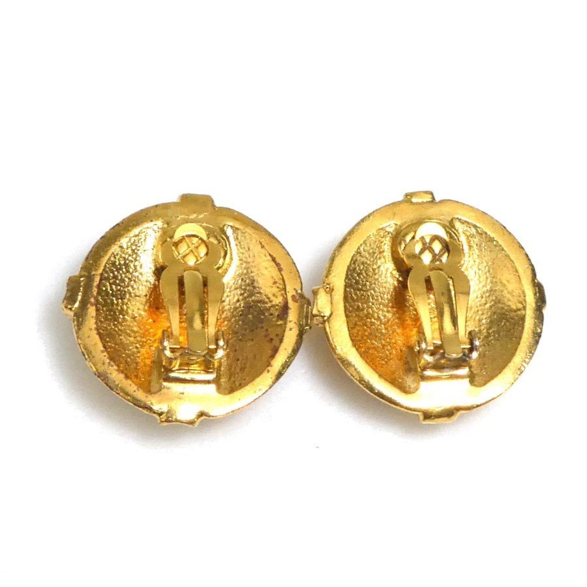 CC Logo Clip-On Earrings Gold-Tone Metal Gold-Tone Metal
