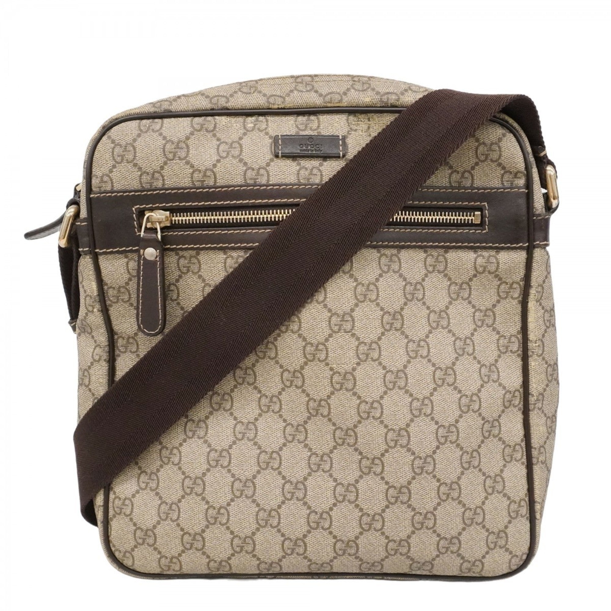 Front Zip Messenger GG Coated Canvas Medium