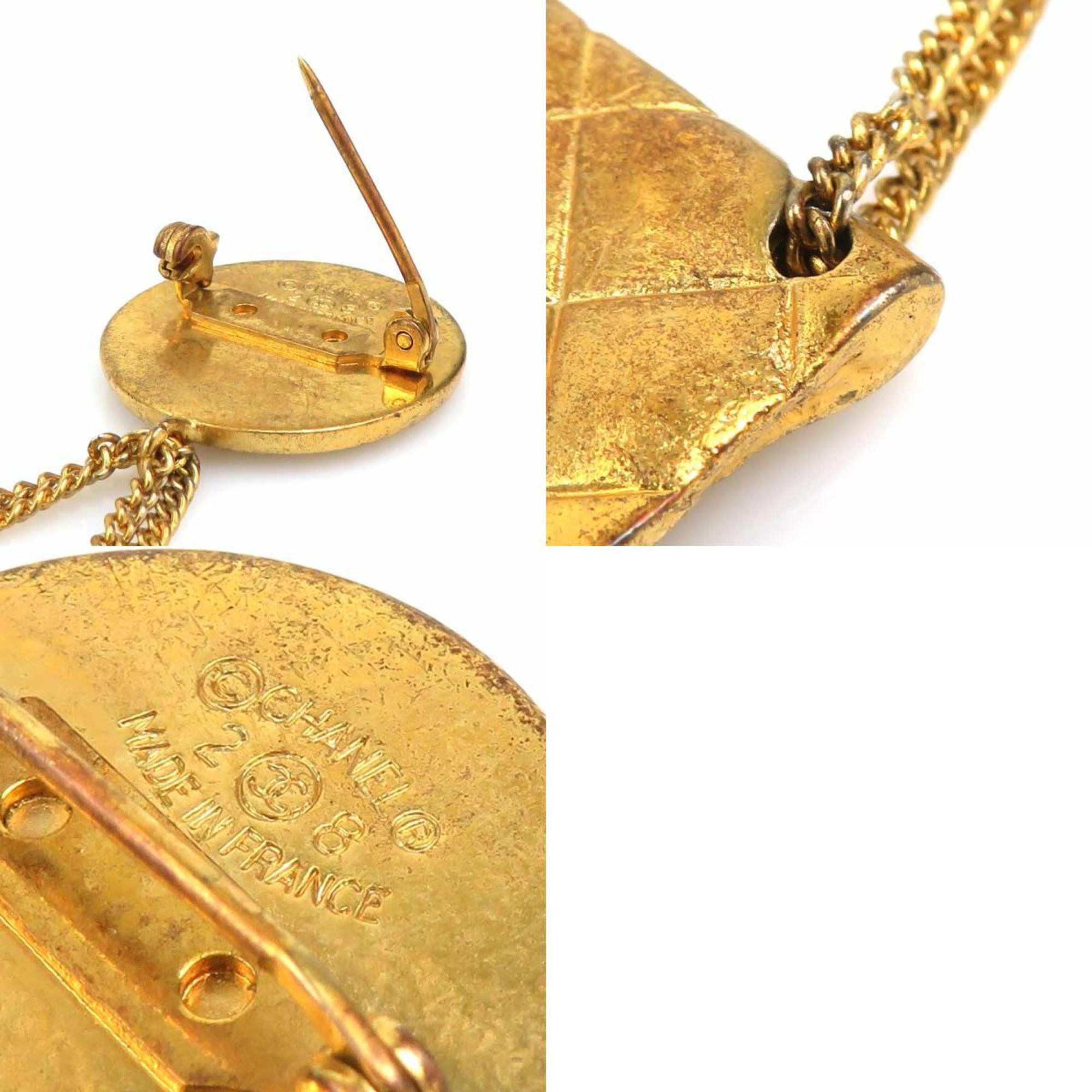 CC Logo Brooch Gold-Tone Metal