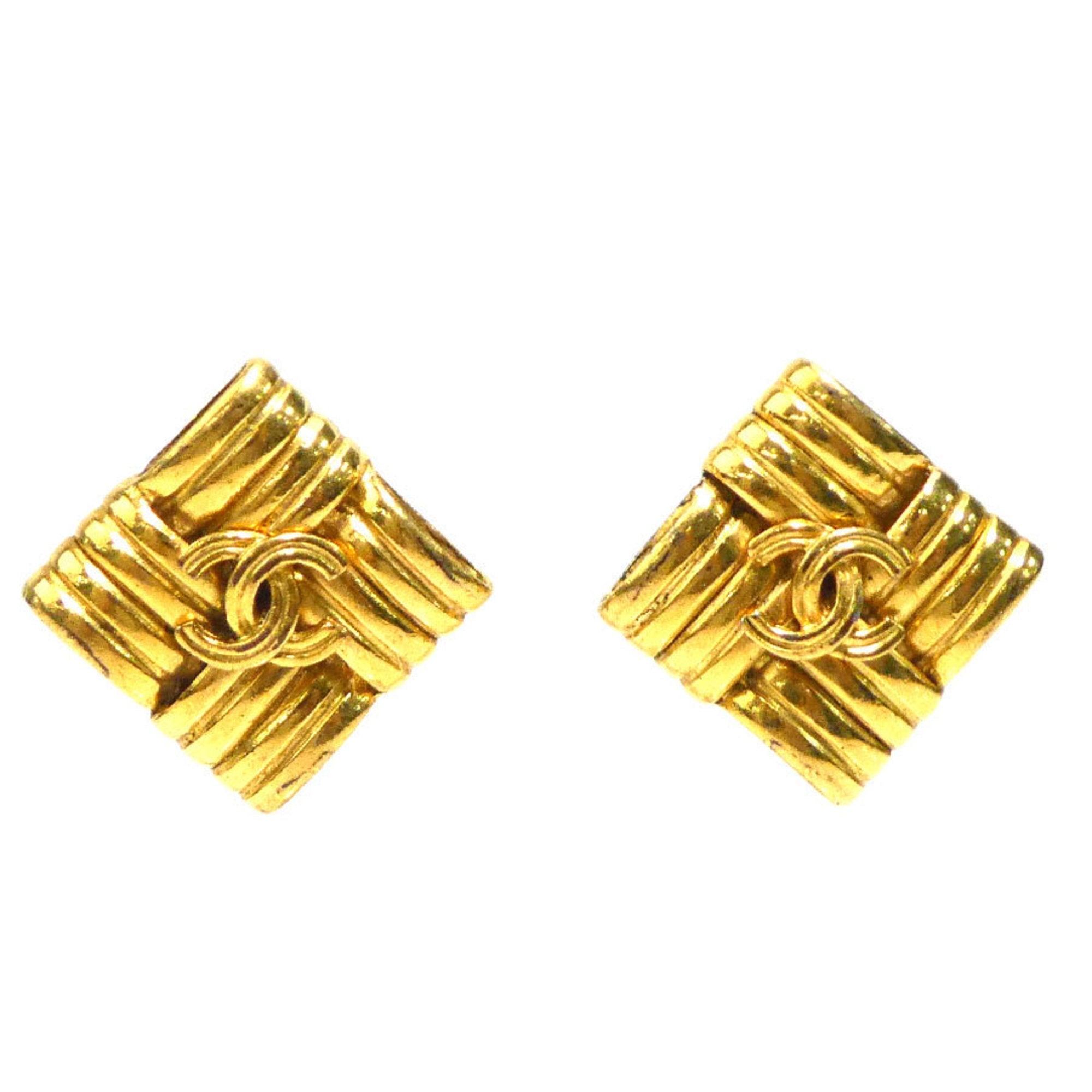 CC Logo Clip-On Earrings Gold-Tone Metal Gold-Tone Metal