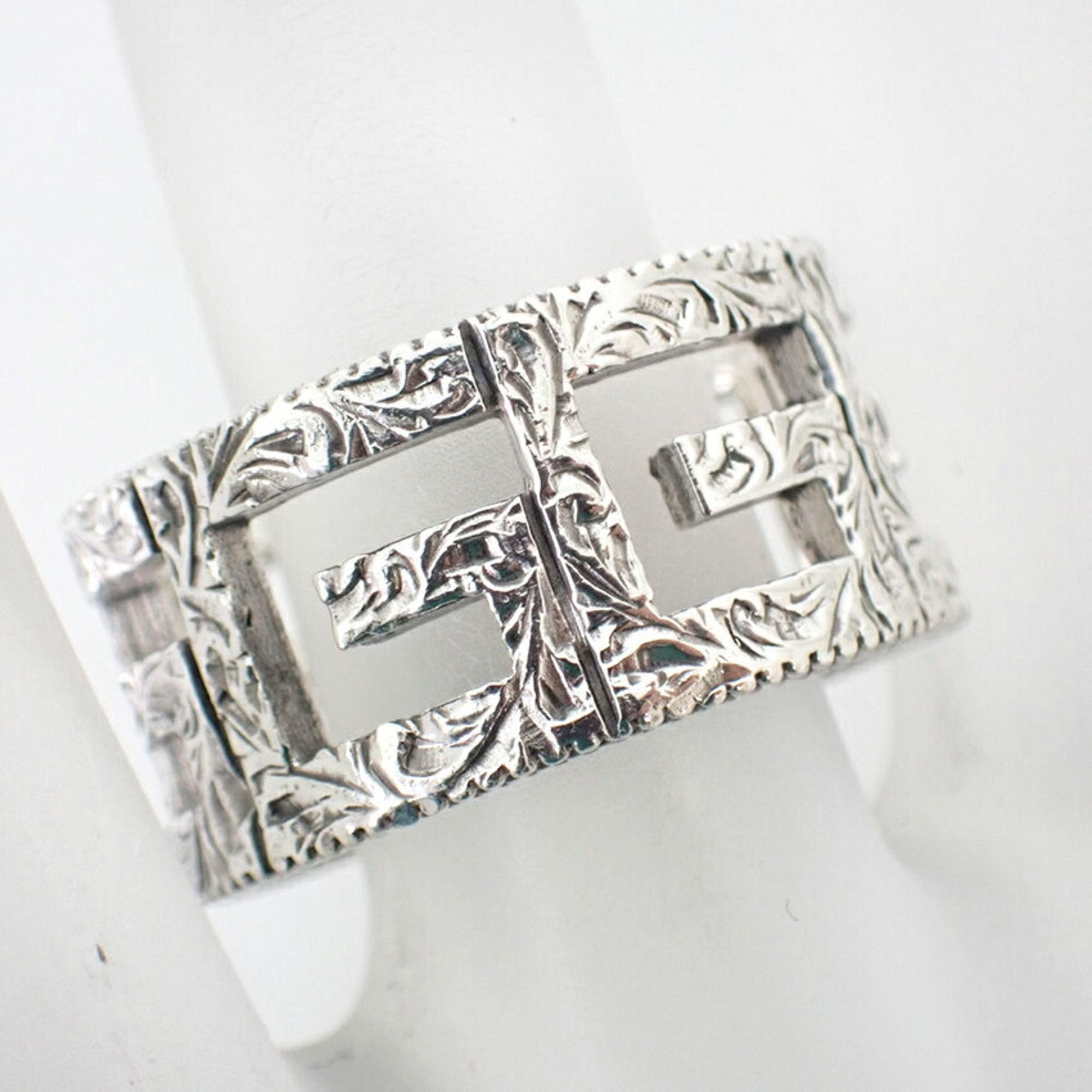 Arabesque Square G Wide Ring Sterling Silver