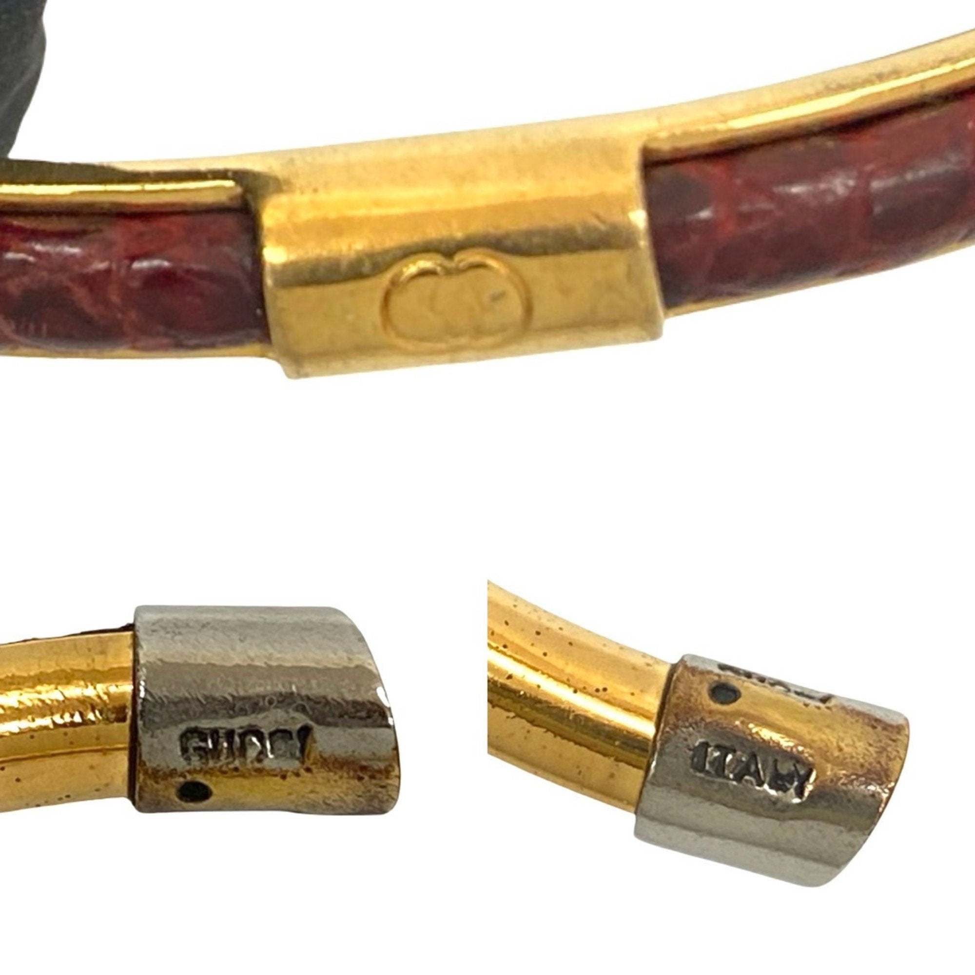 Bangle Bracelet Gold and Leather