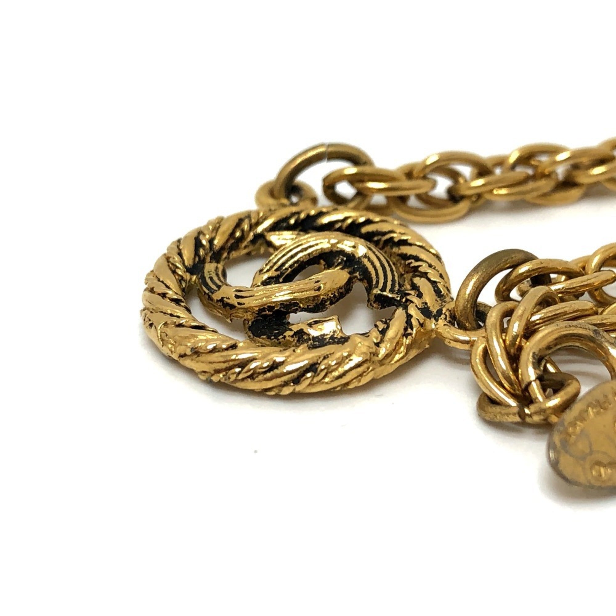 CC Logo Pendant Necklace Gold-Tone Metal