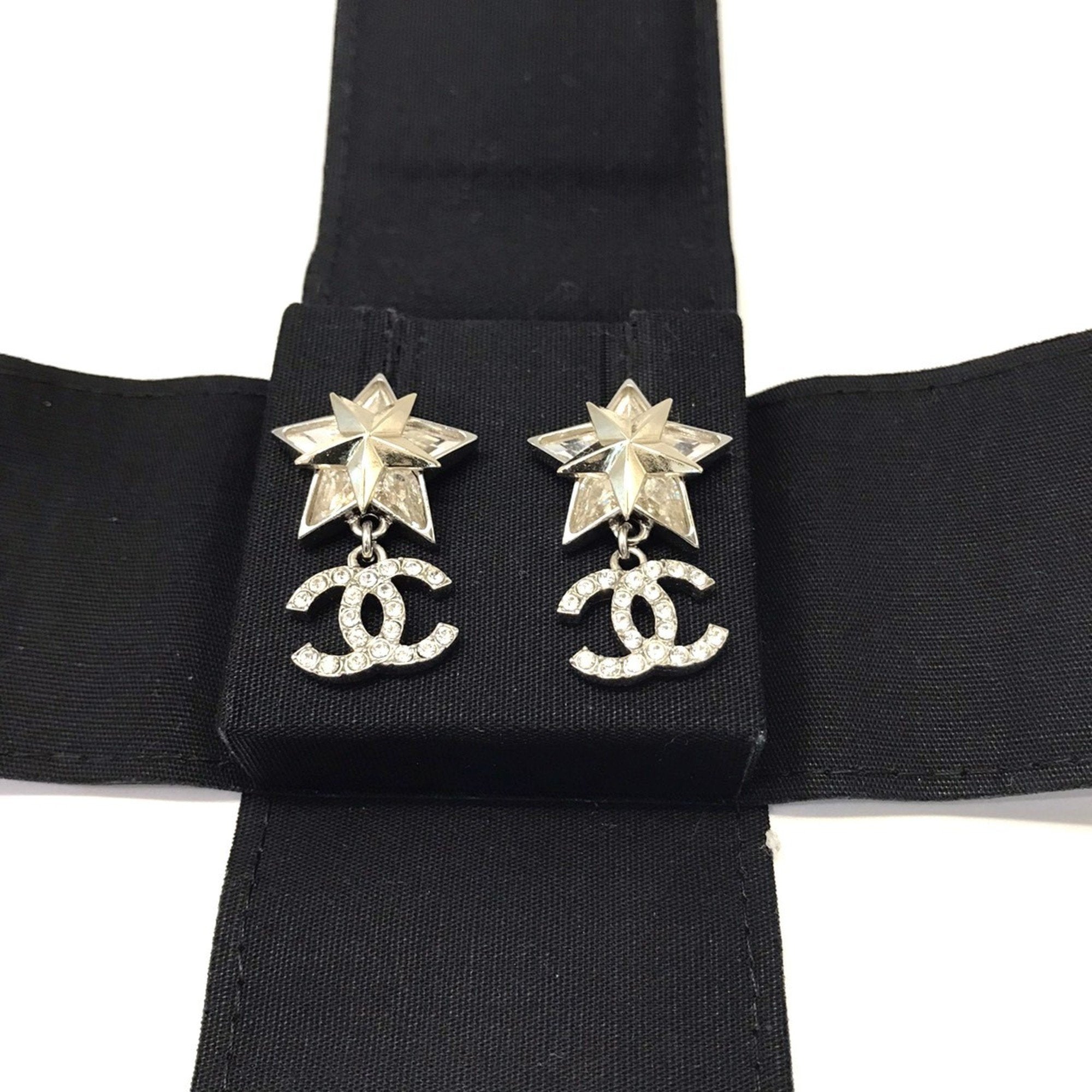 CC Logo Star Earrings Sterling Silver
