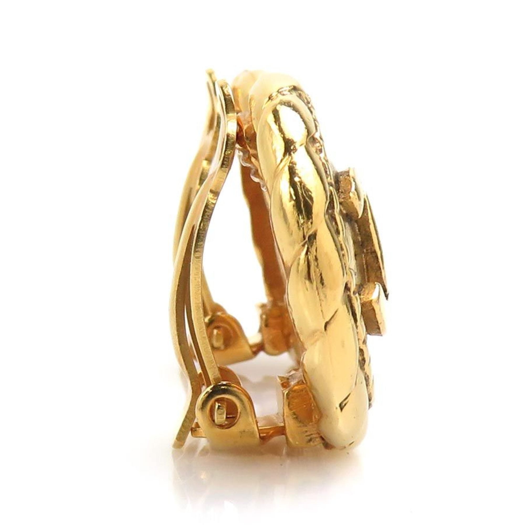 CC Logo Clip-On Earrings Gold-Tone Metal Gold-Tone Metal
