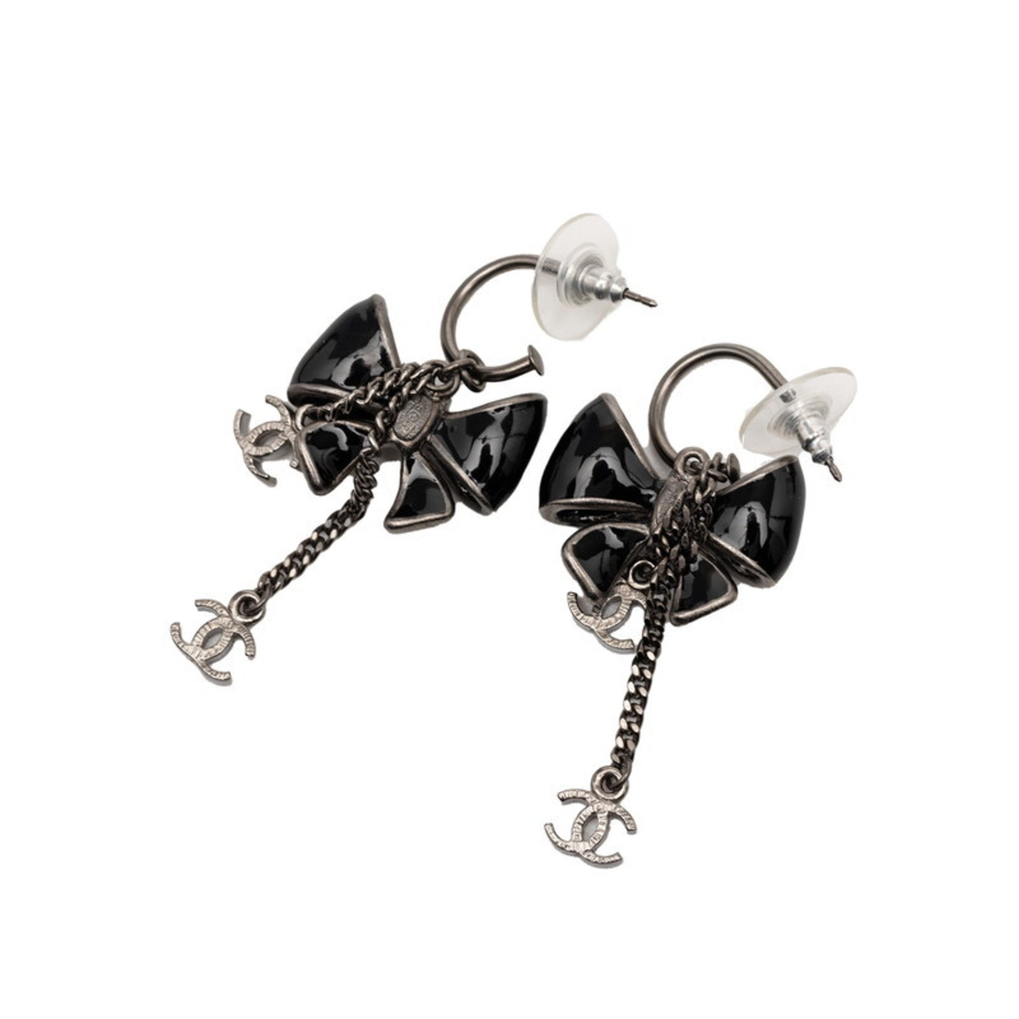 CC Logo Earrings Silver-Tone Metal Silver-Tone Metal