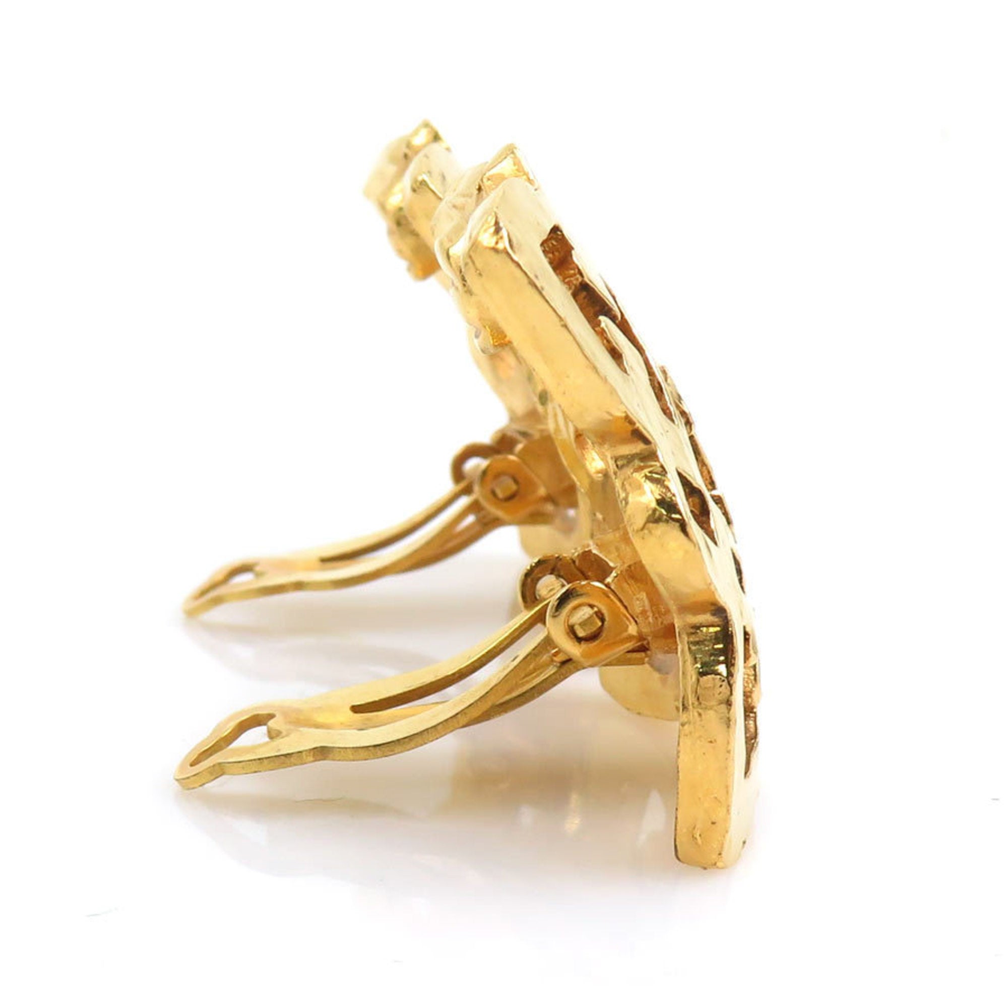 CC Logo Clip-On Earrings Gold-Tone Metal Gold-Tone Metal