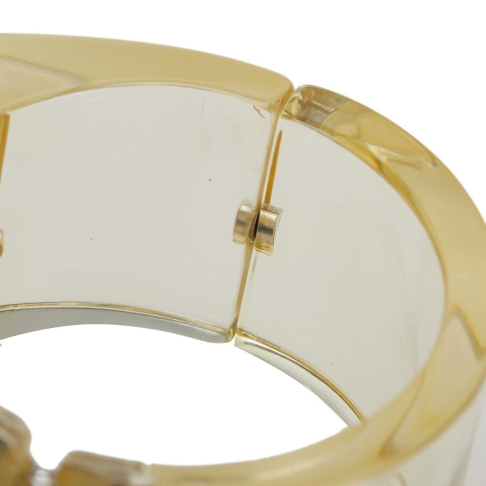 Bangle Clear and Yellow Plastic and Rhinestone Bracelet