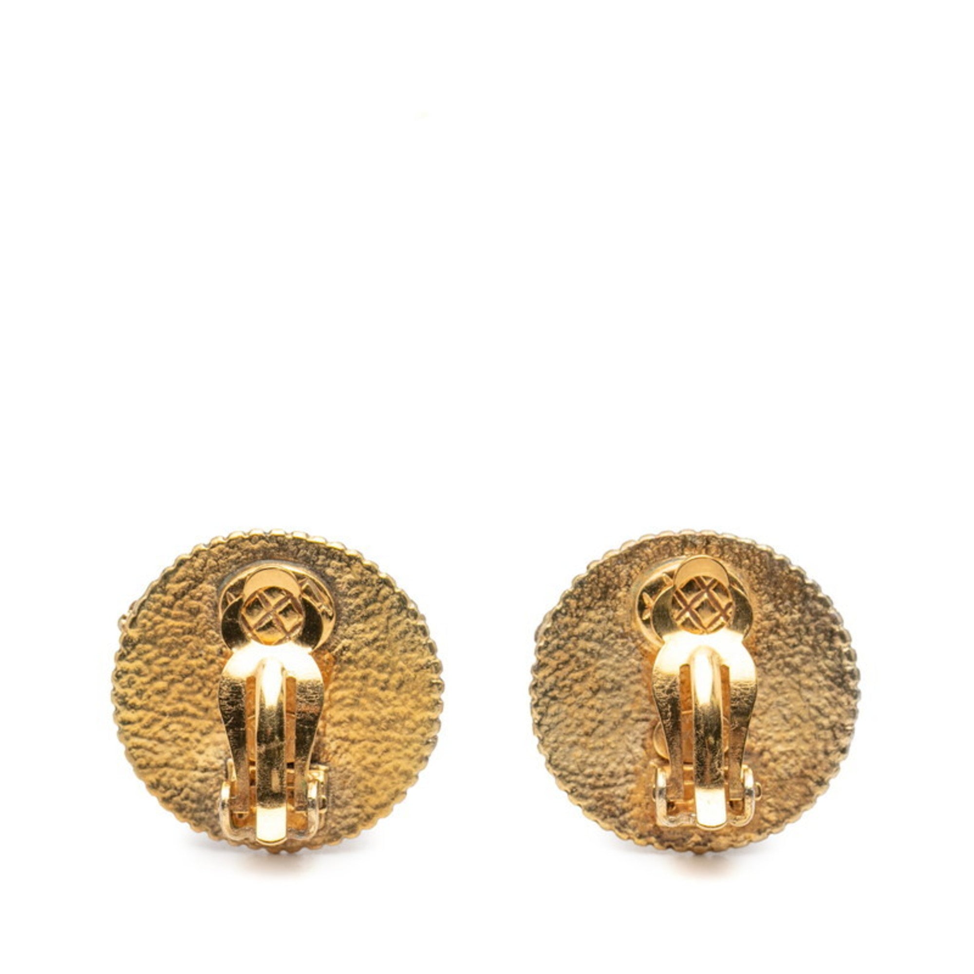 CC Logo Clip-On Earrings Metal Gold-Tone Metal
