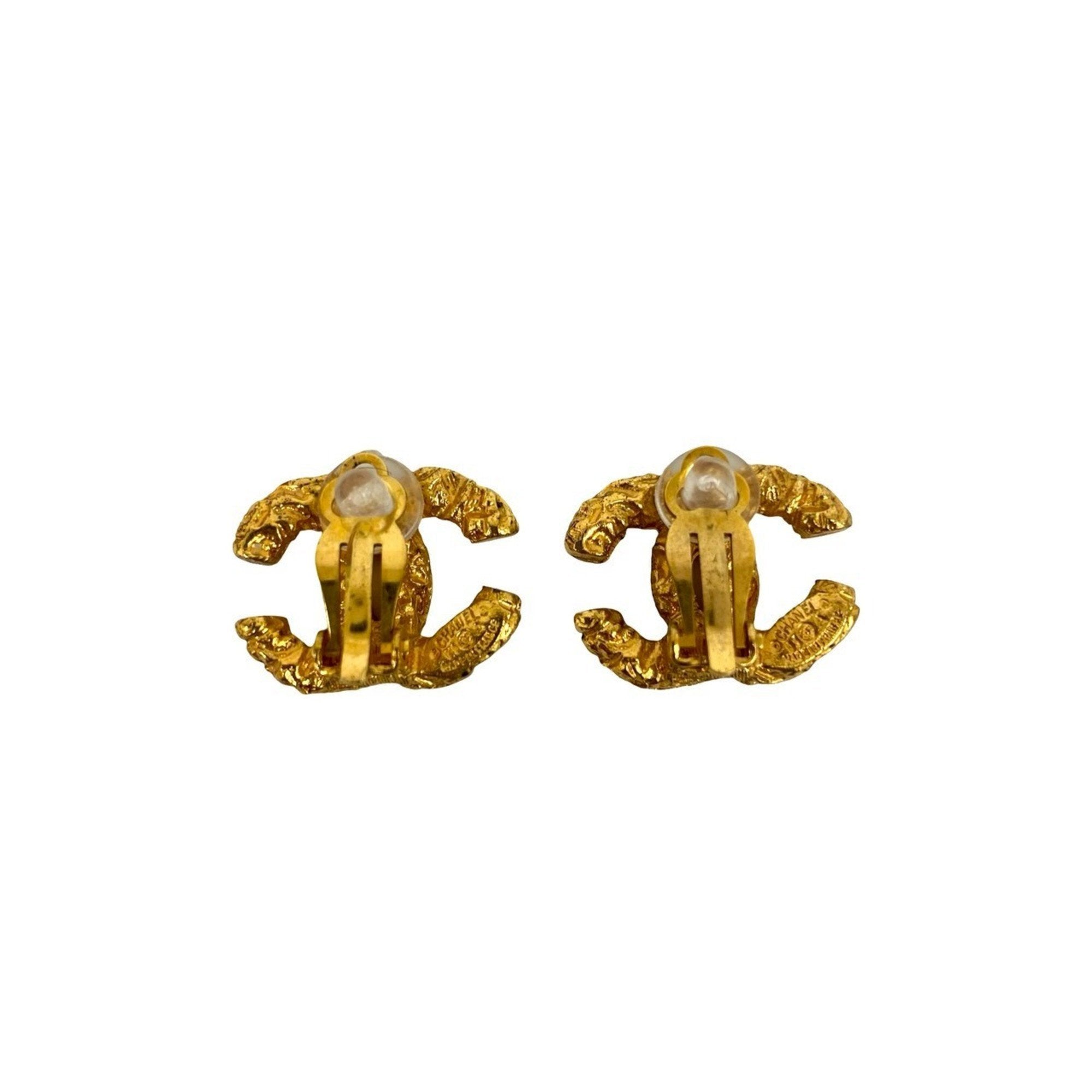 CC Logo Earrings Metal Gold-Tone Metal