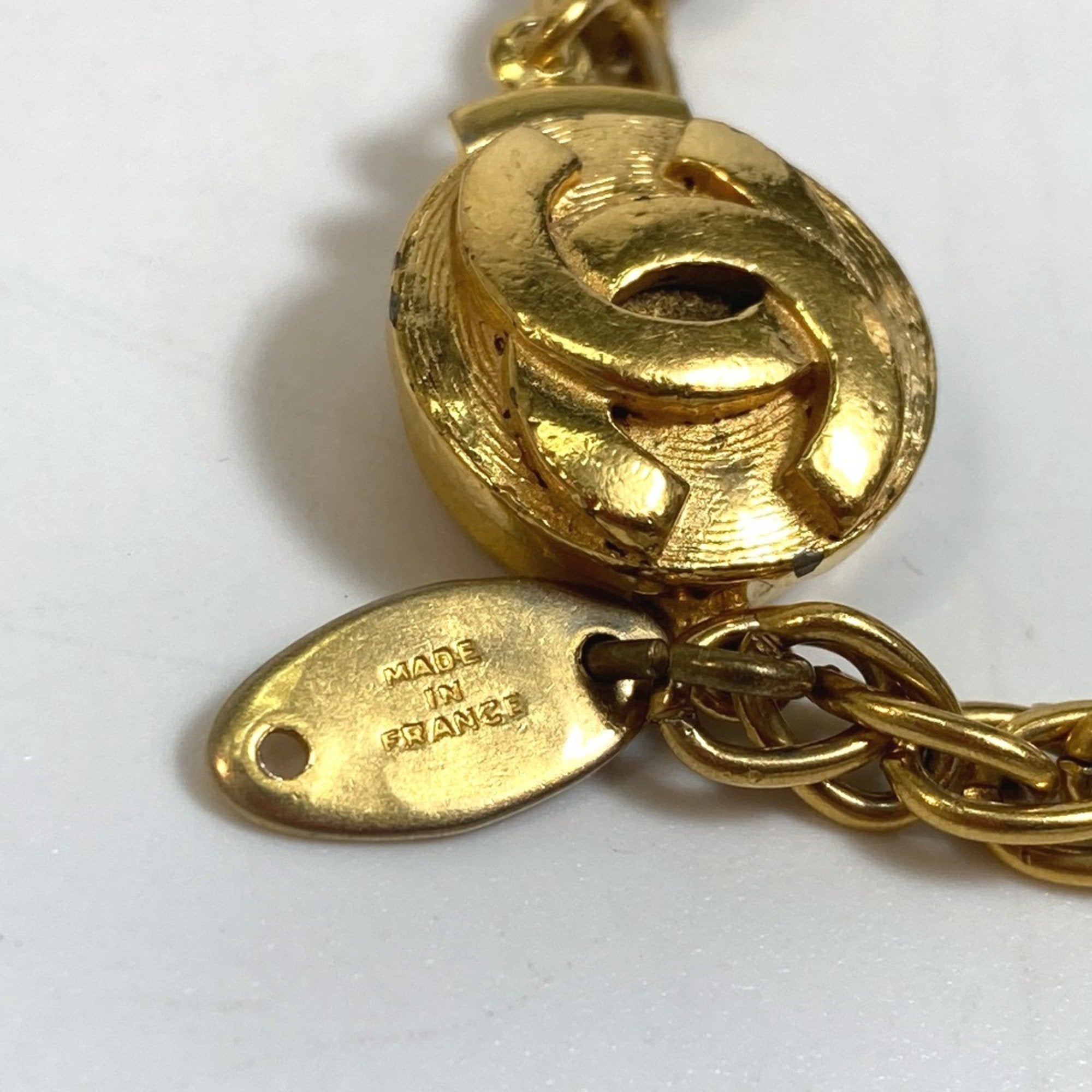 CC Logo Chain Pendant Necklace Metal