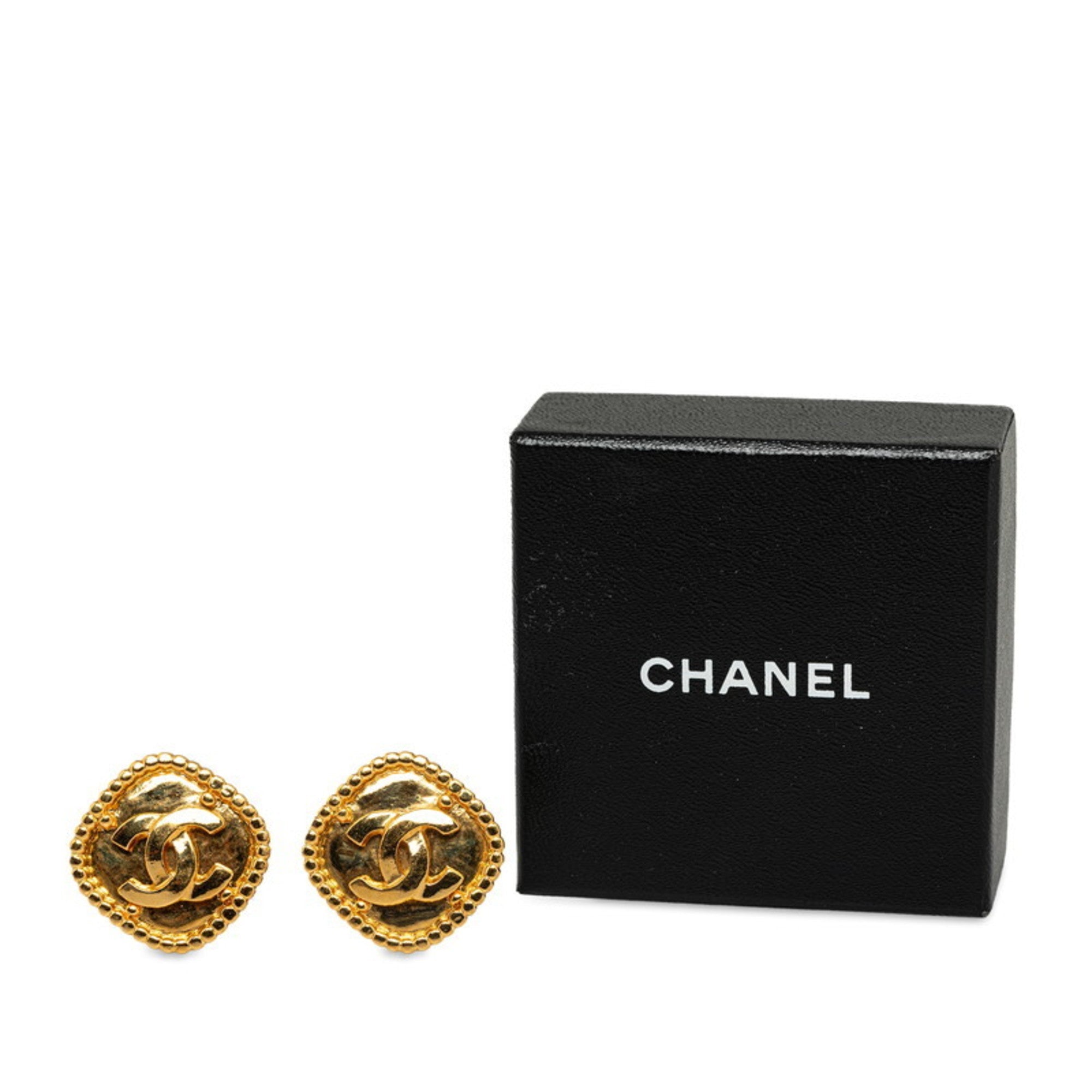 CC Logo Earrings Metal Gold-Tone Metal