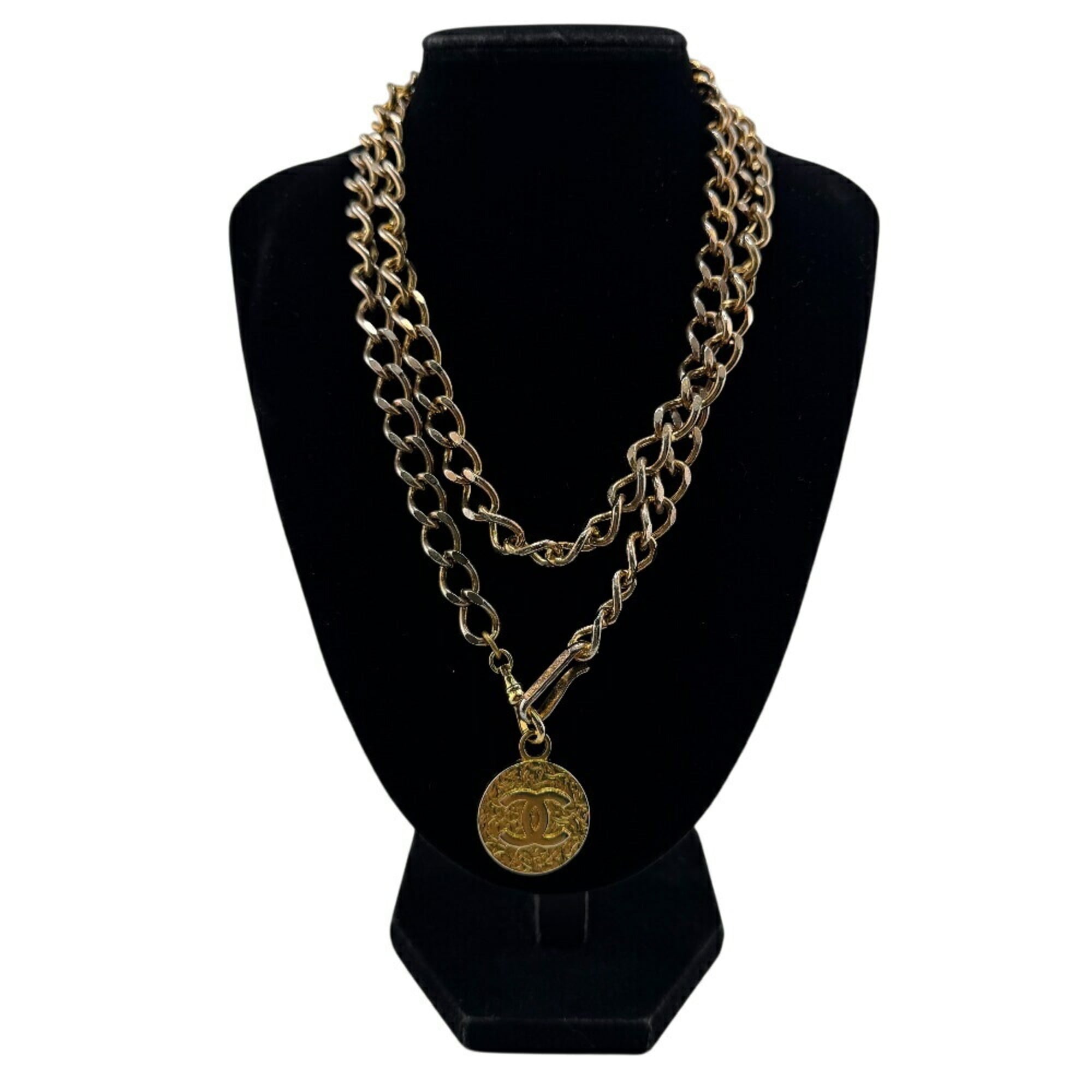 CC Logo Chain Pendant Necklace Metal