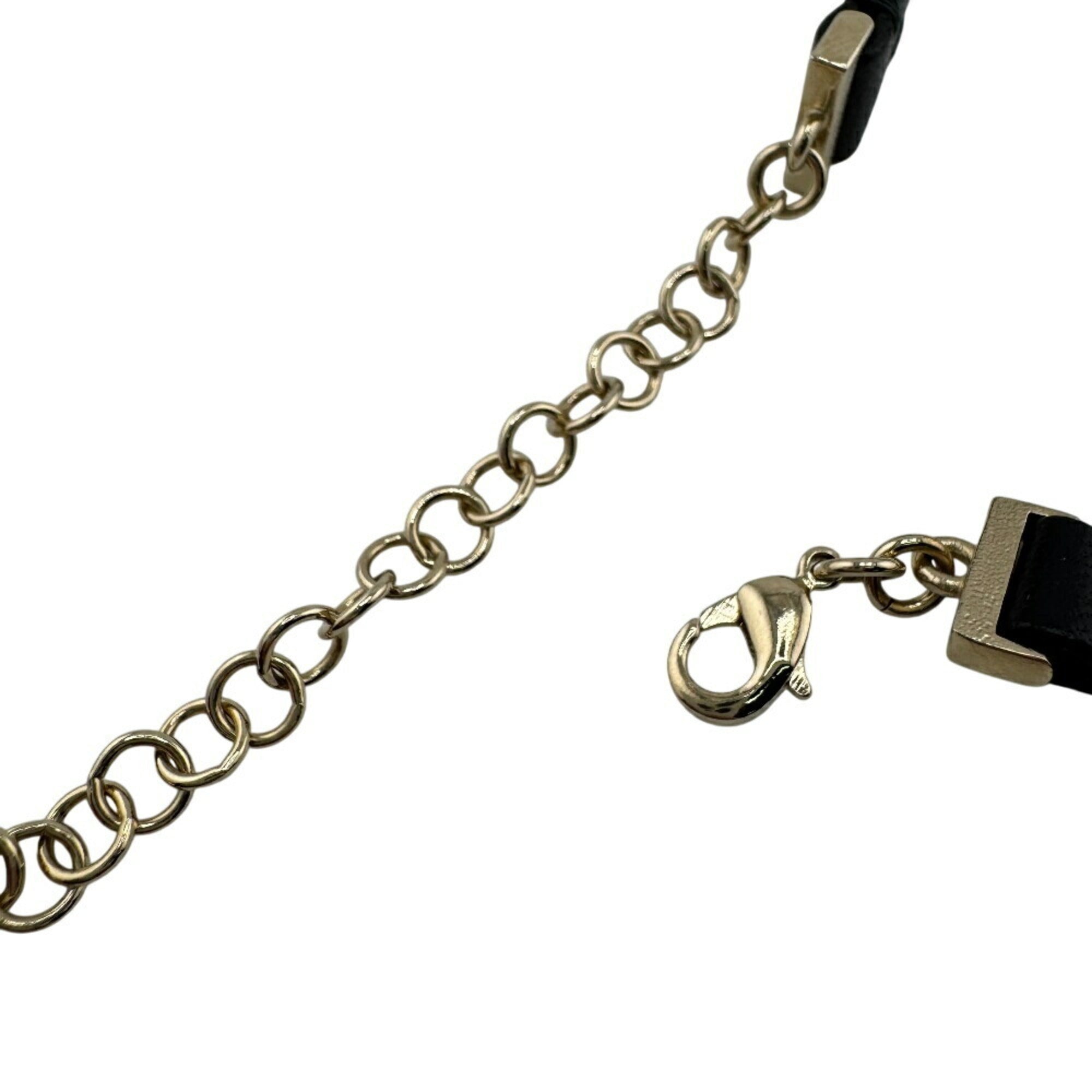 CC Logo Chain Heart Necklace Gold-Tone Metal