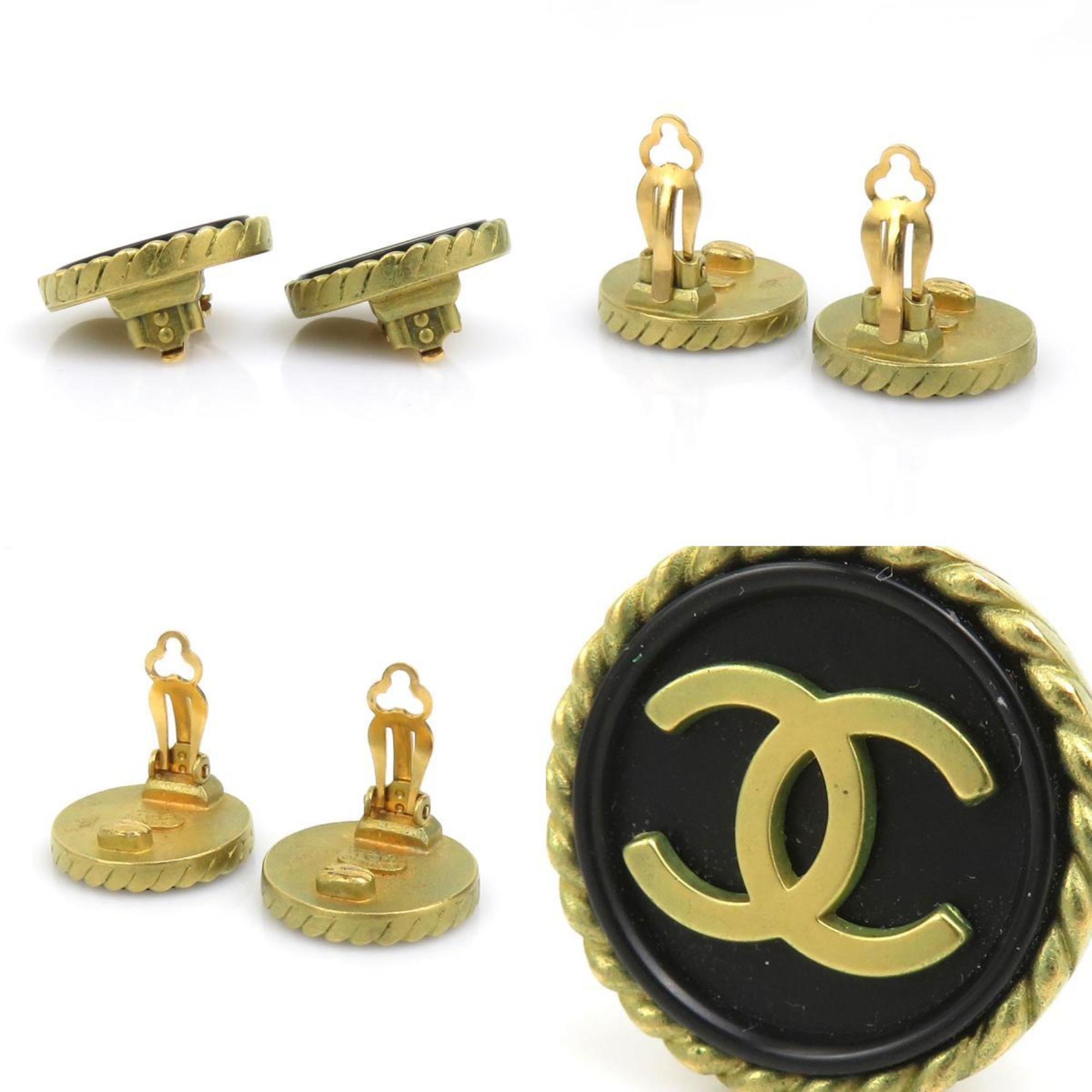 CC Logo Clip-On Earrings Gold-Tone Metal