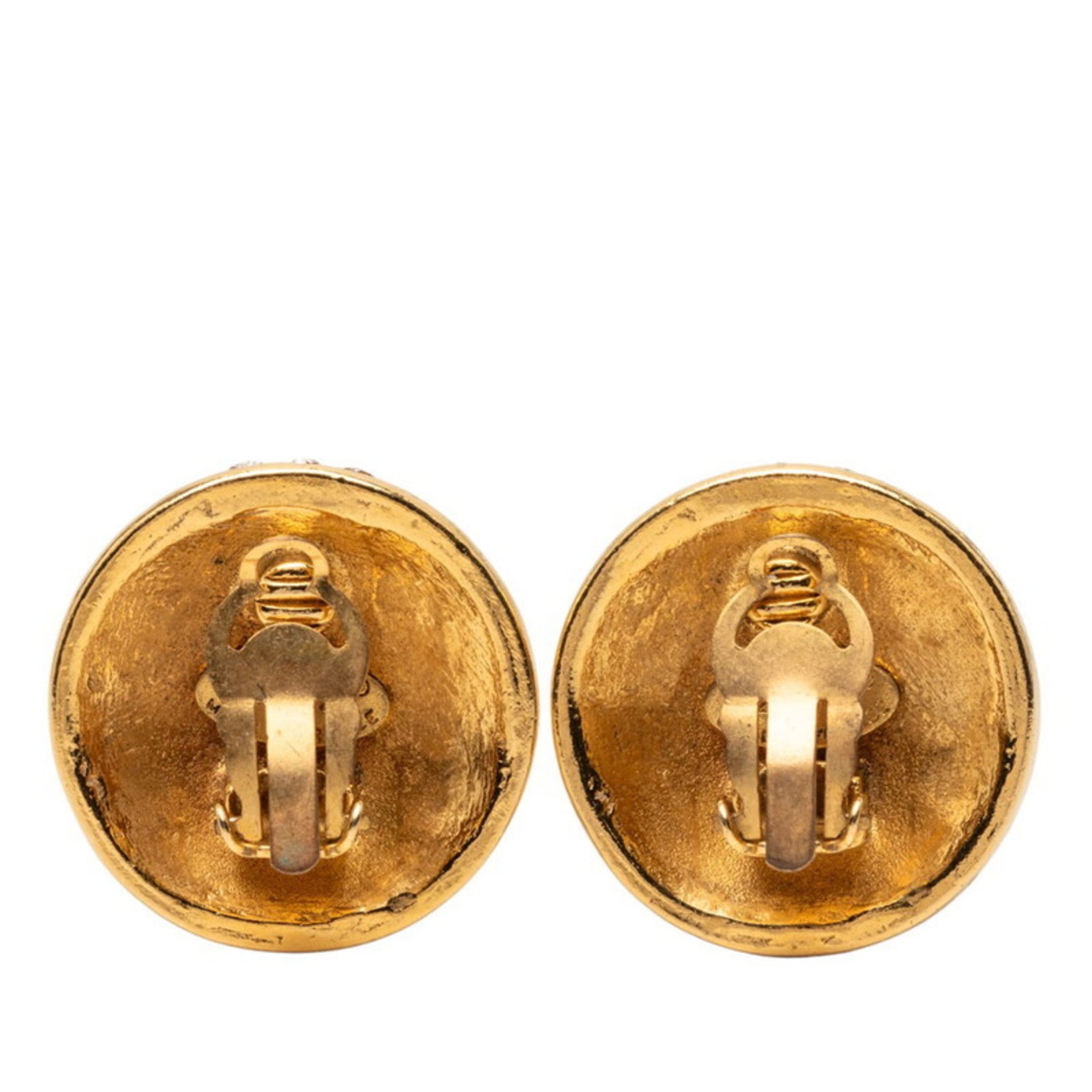 CC Logo Clip-On Earrings Metal Gold-Tone Metal