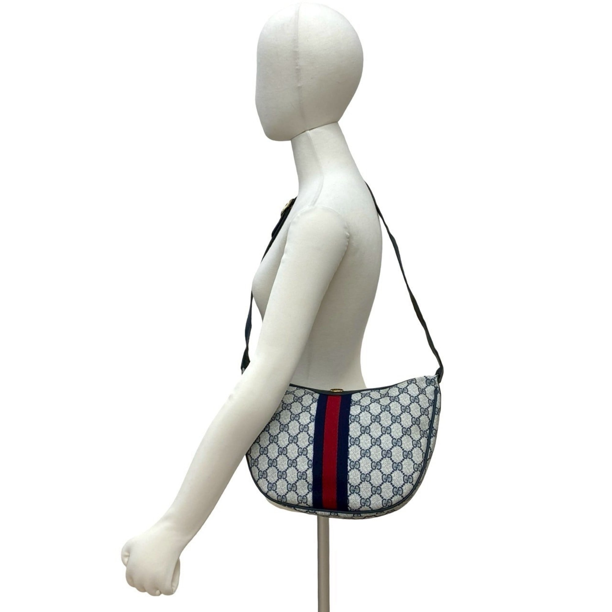 Ophidia Half Moon Hobo GG Coated Canvas Small