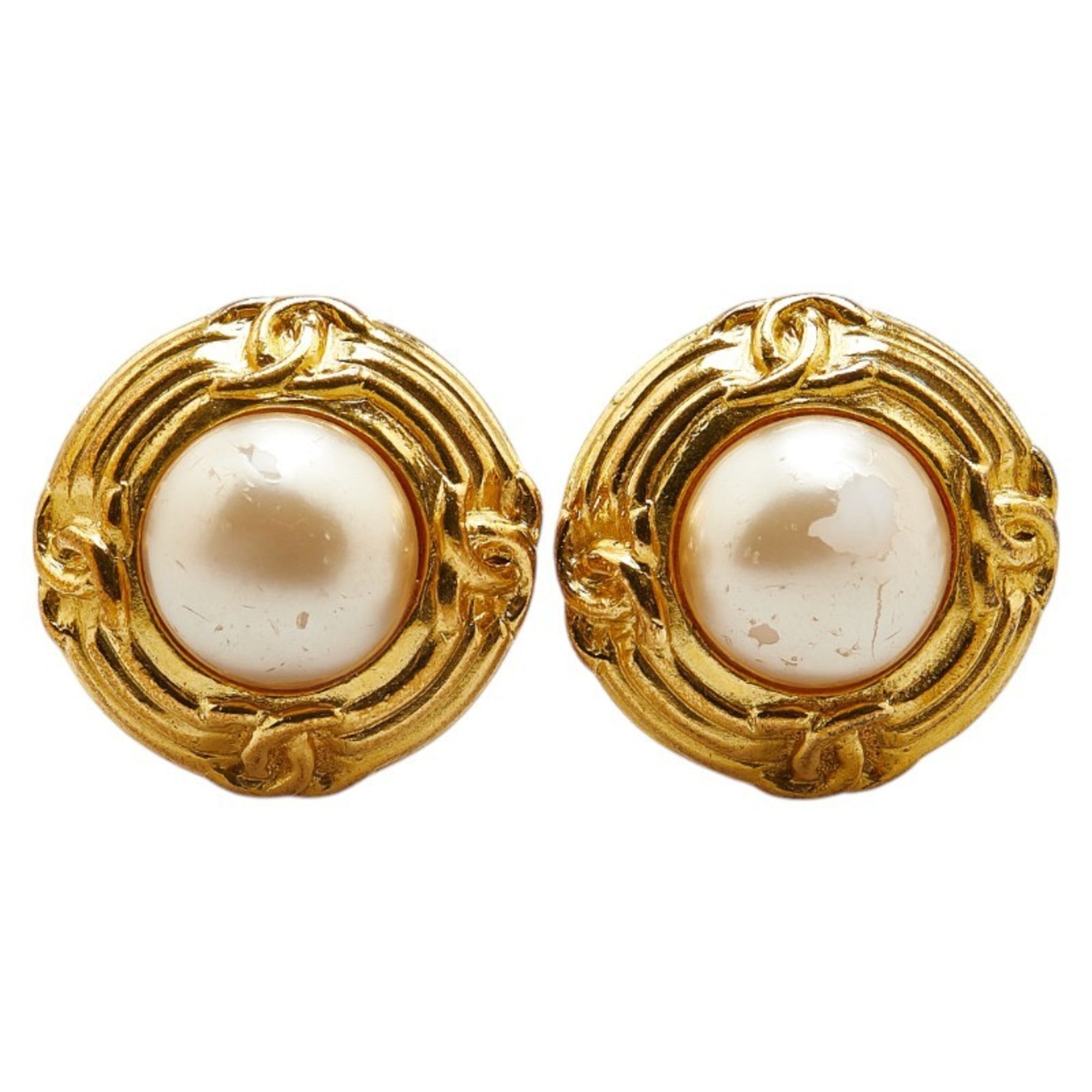 CC Logo Clip-On Earrings Metal