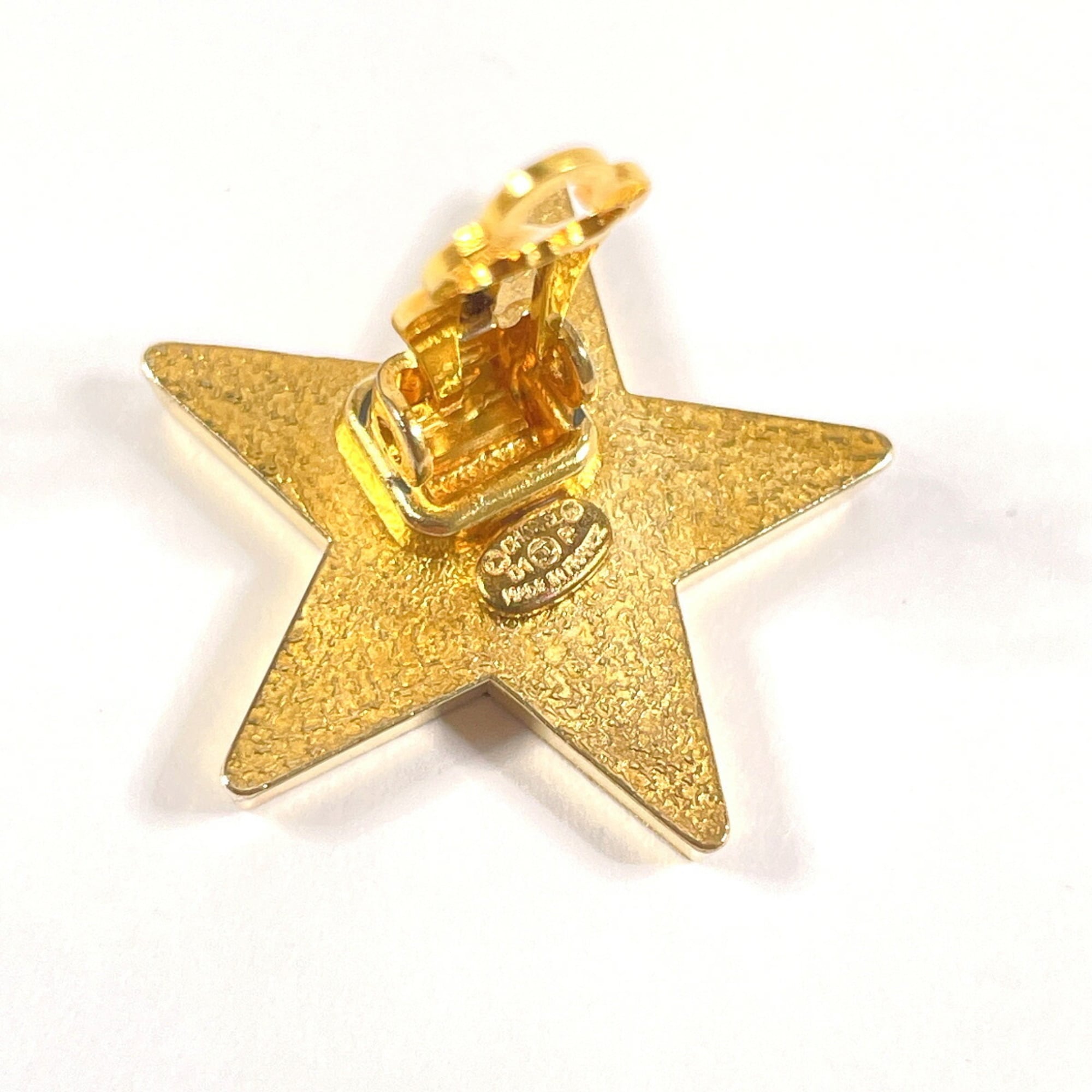 CC Logo Star Clip-On Earrings Metal Gold-Tone Metal