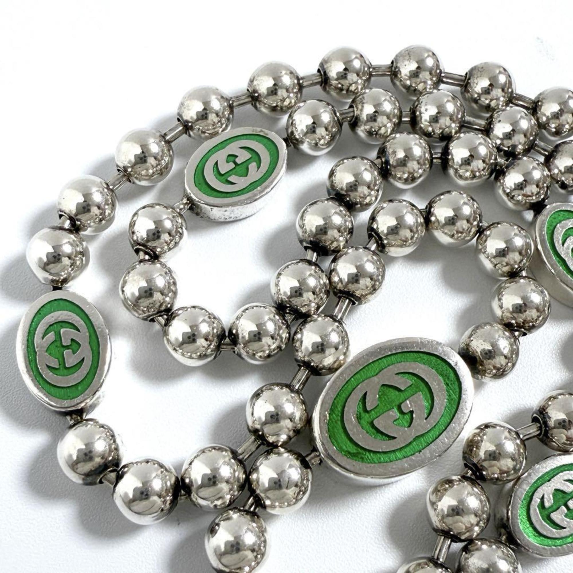 GG Ball Chain Pendant Necklace Sterling Silver