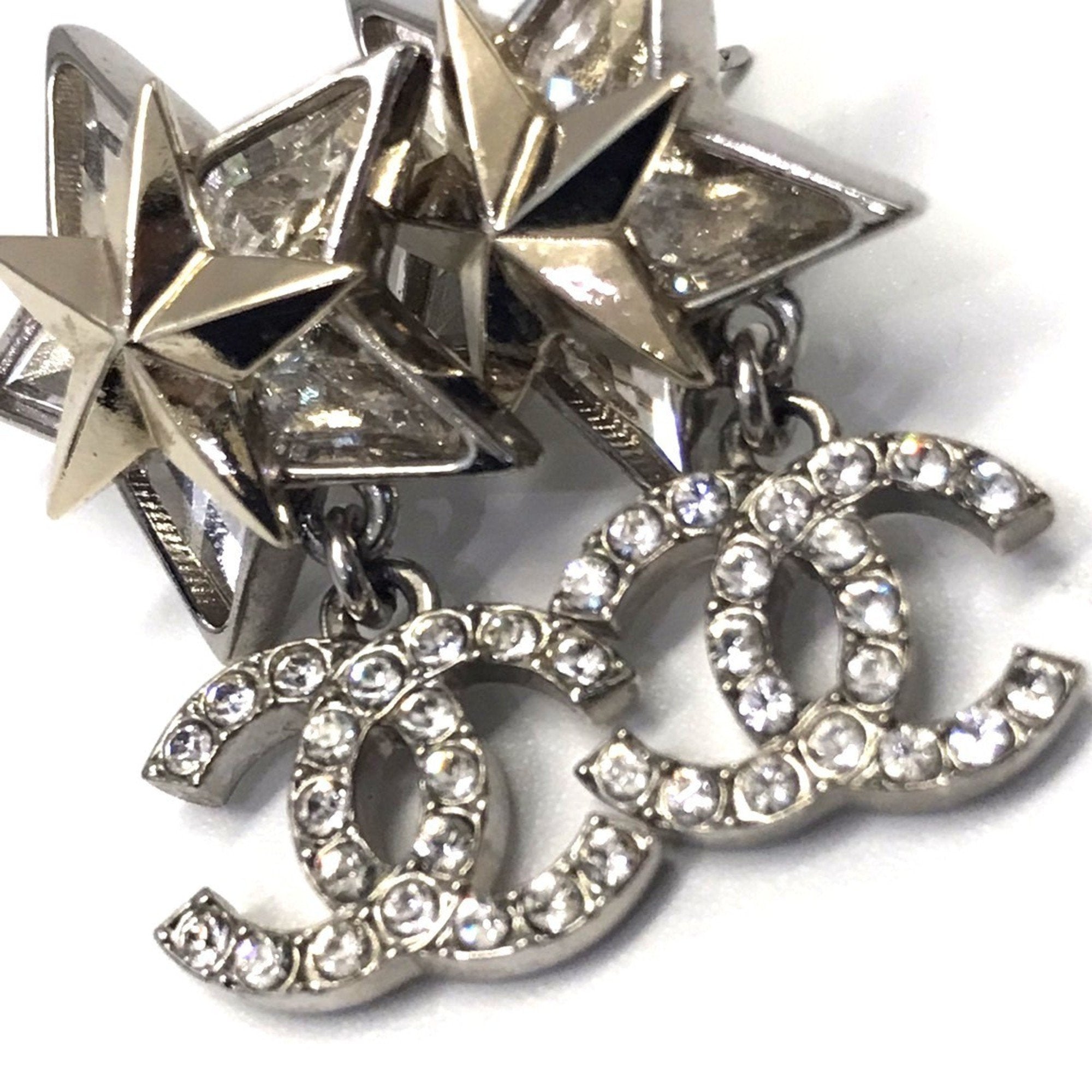 CC Logo Star Earrings Sterling Silver