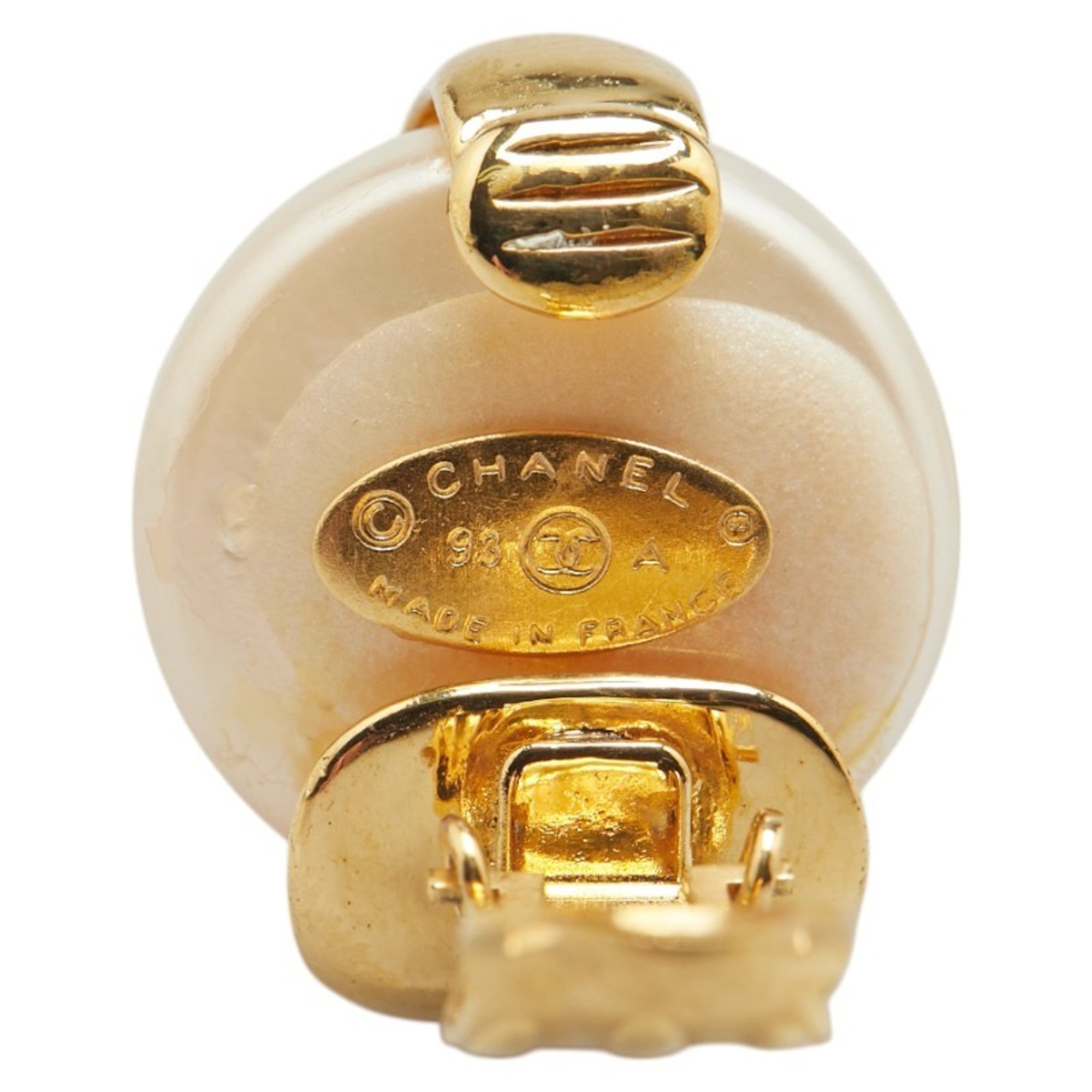 CC Logo Clip-On Earrings Metal Gold-Tone Metal