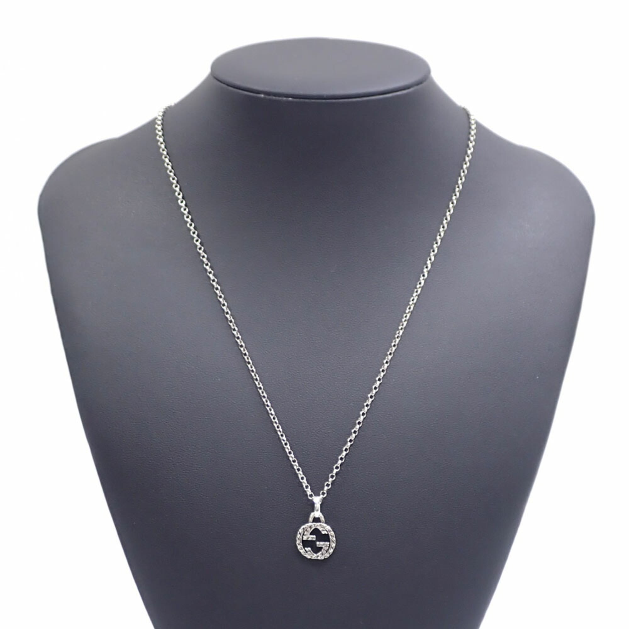 Interlocking G Pendant Necklace Sterling Silver