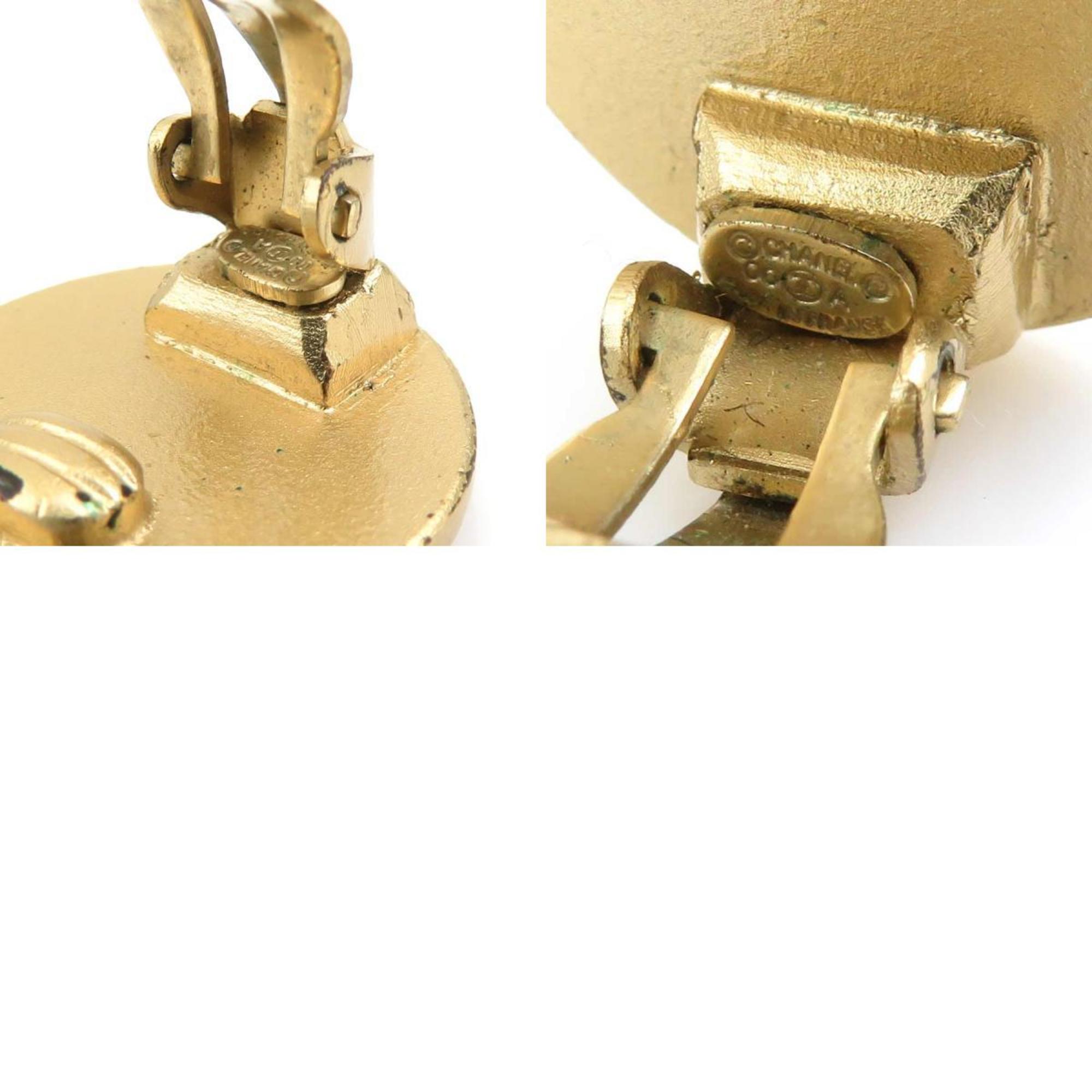 CC Logo Clip-On Earrings Gold-Tone Metal