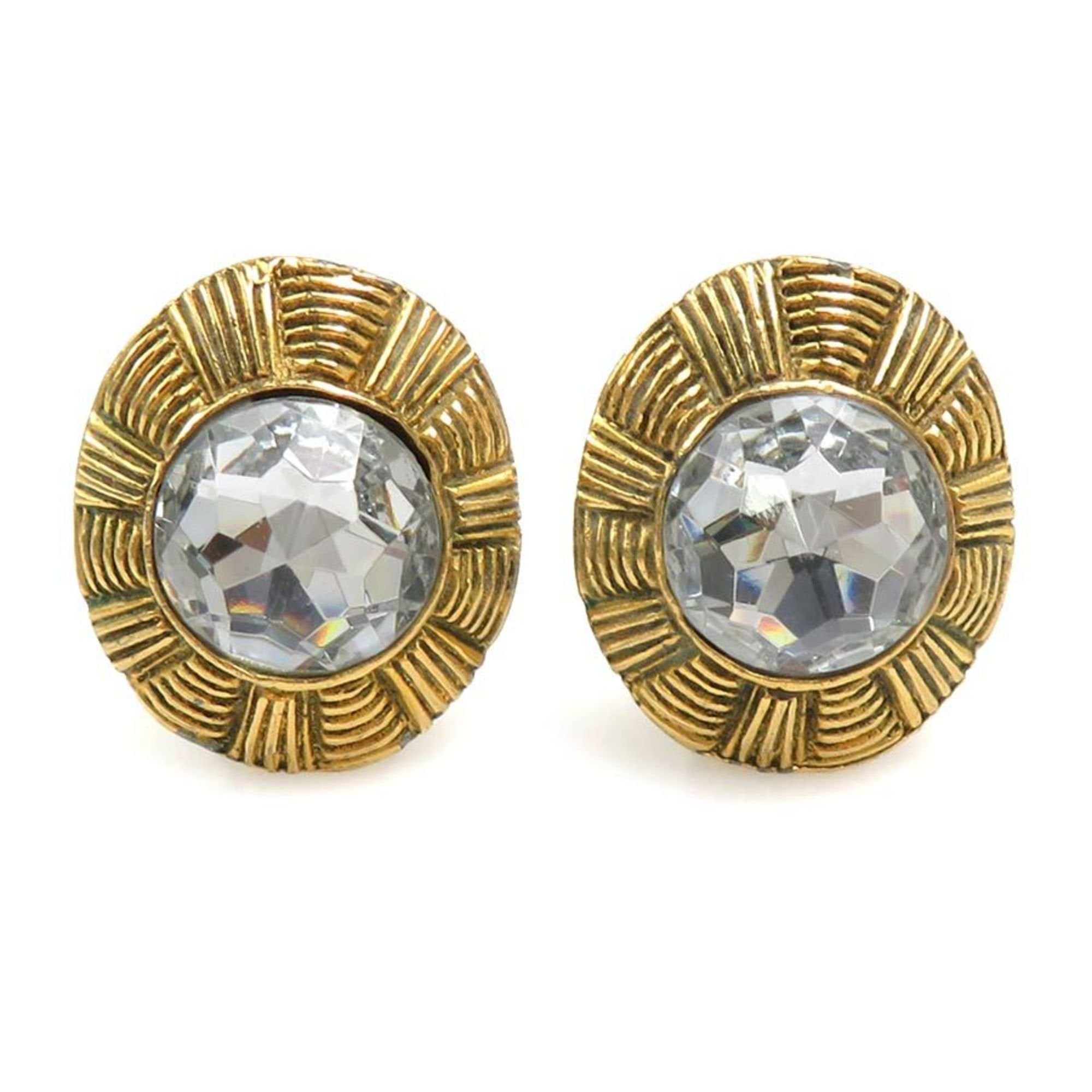 Rhinestone Clip-On Earrings Metal and Rhinestone
