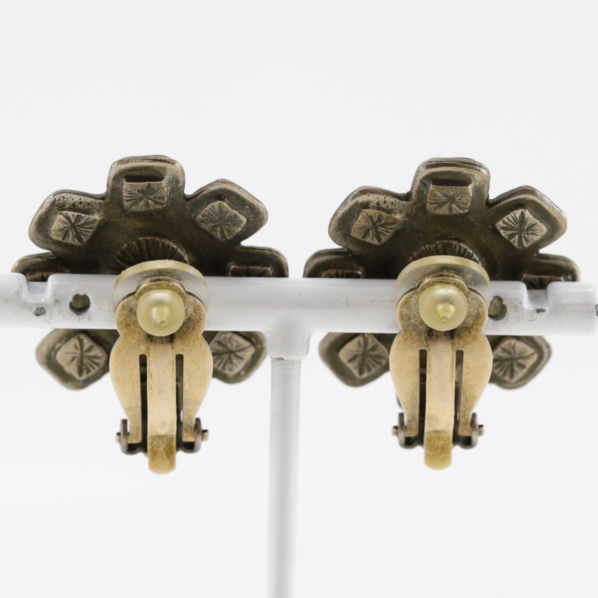 CC Logo Clip-On Earrings Silver-Tone Metal Silver-Tone Metal