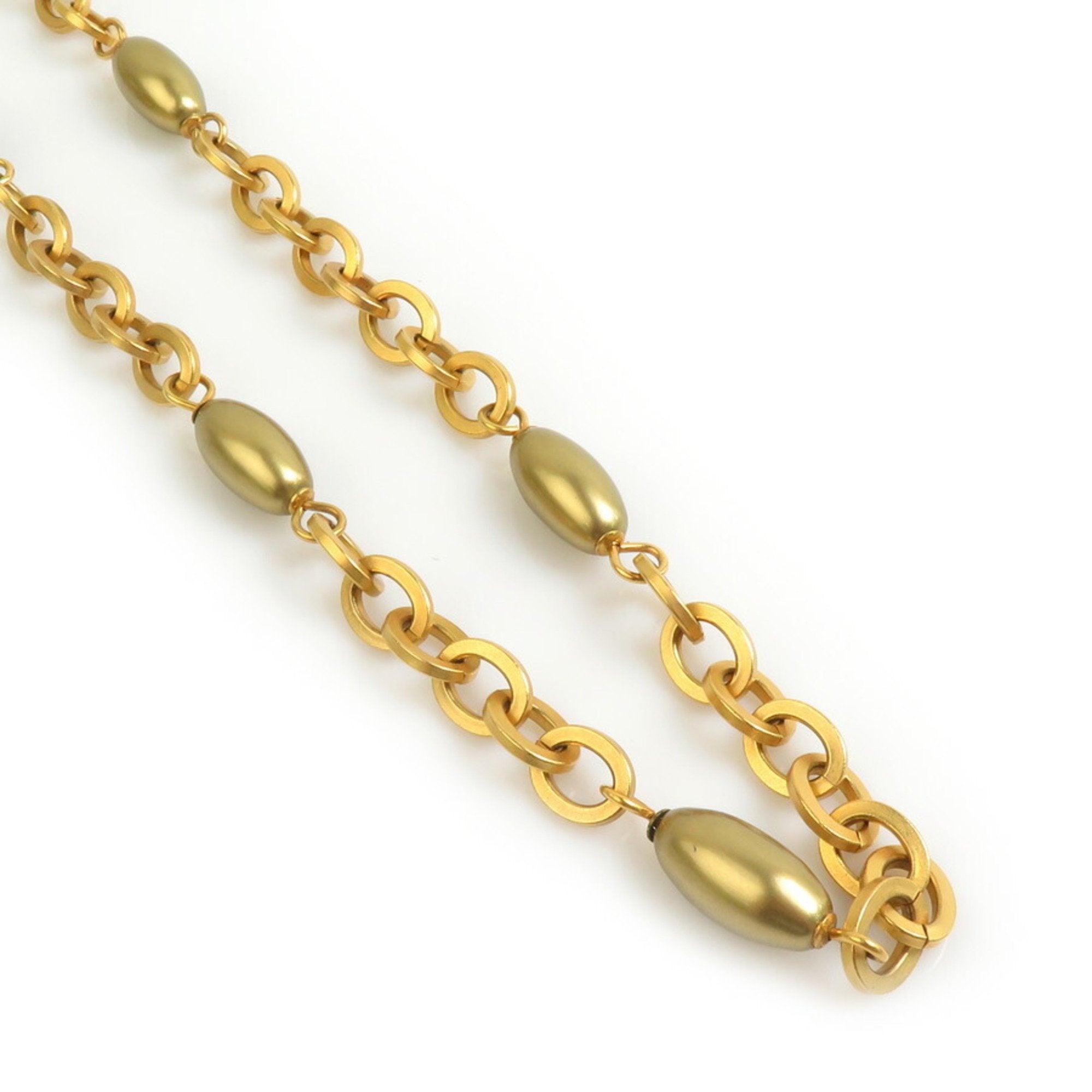 CC Logo Pendant Necklace Gold-Tone Metal