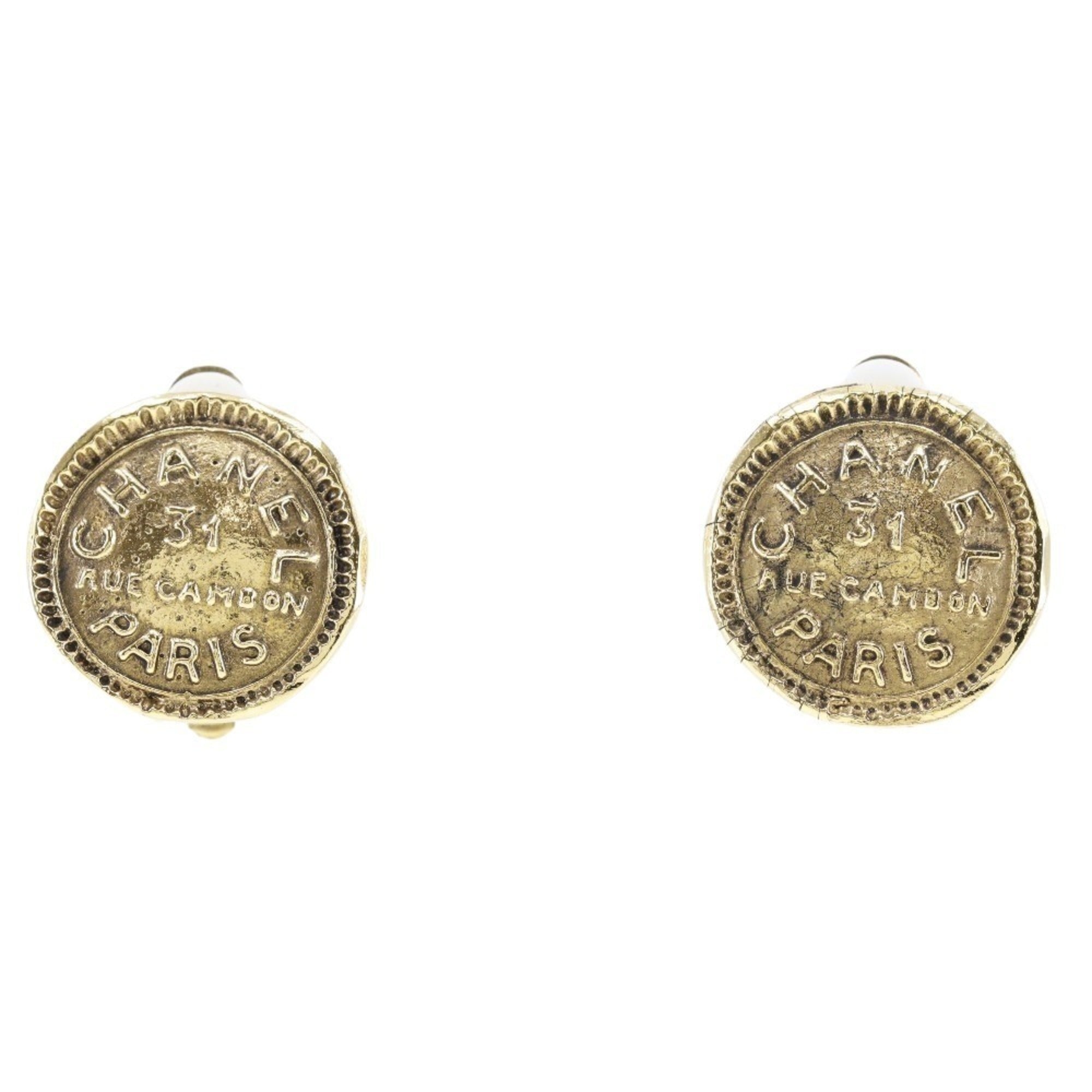 Vintage Earrings Gold-Tone Metal