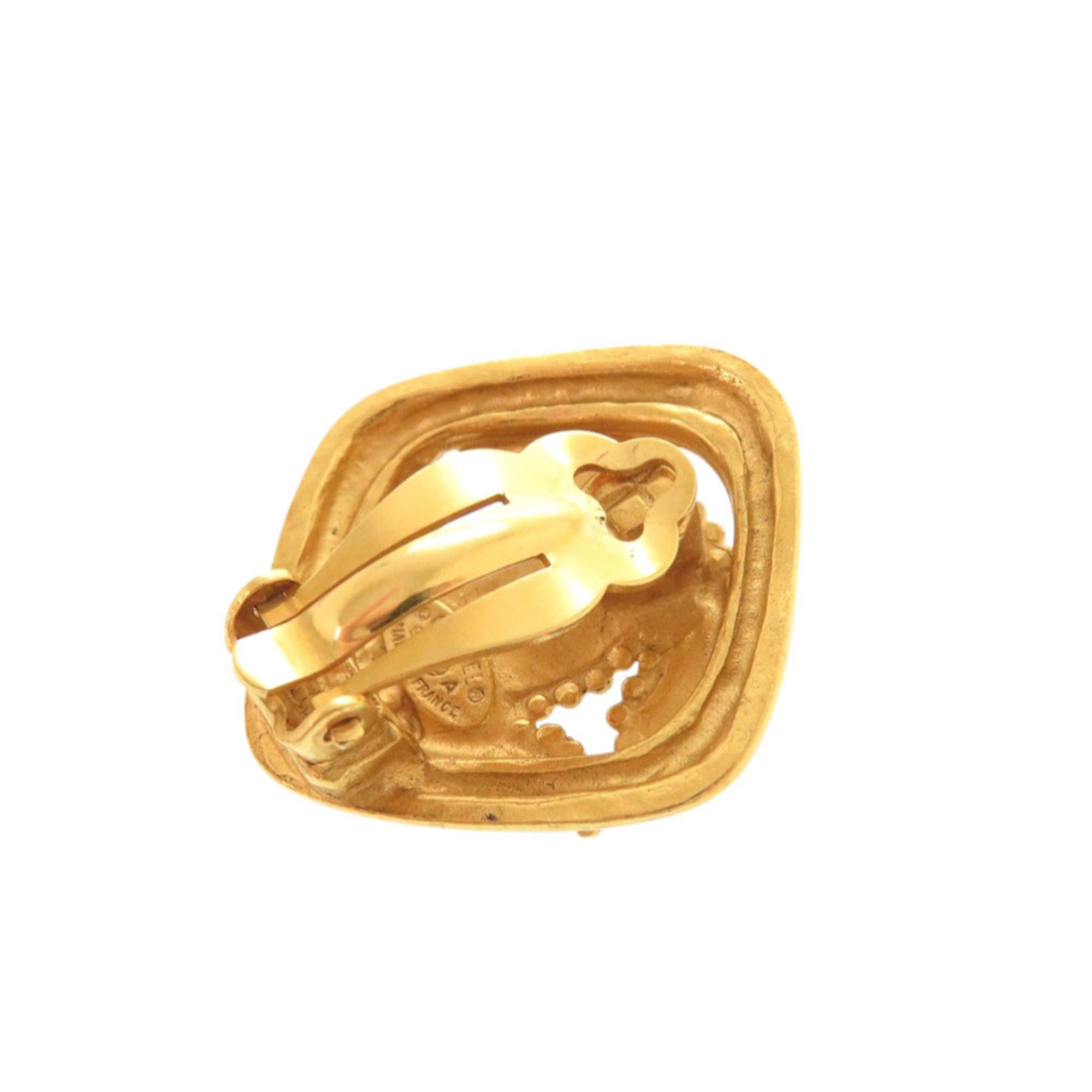 CC Logo Clip-On Earrings Gold-Tone Metal Gold-Tone Metal