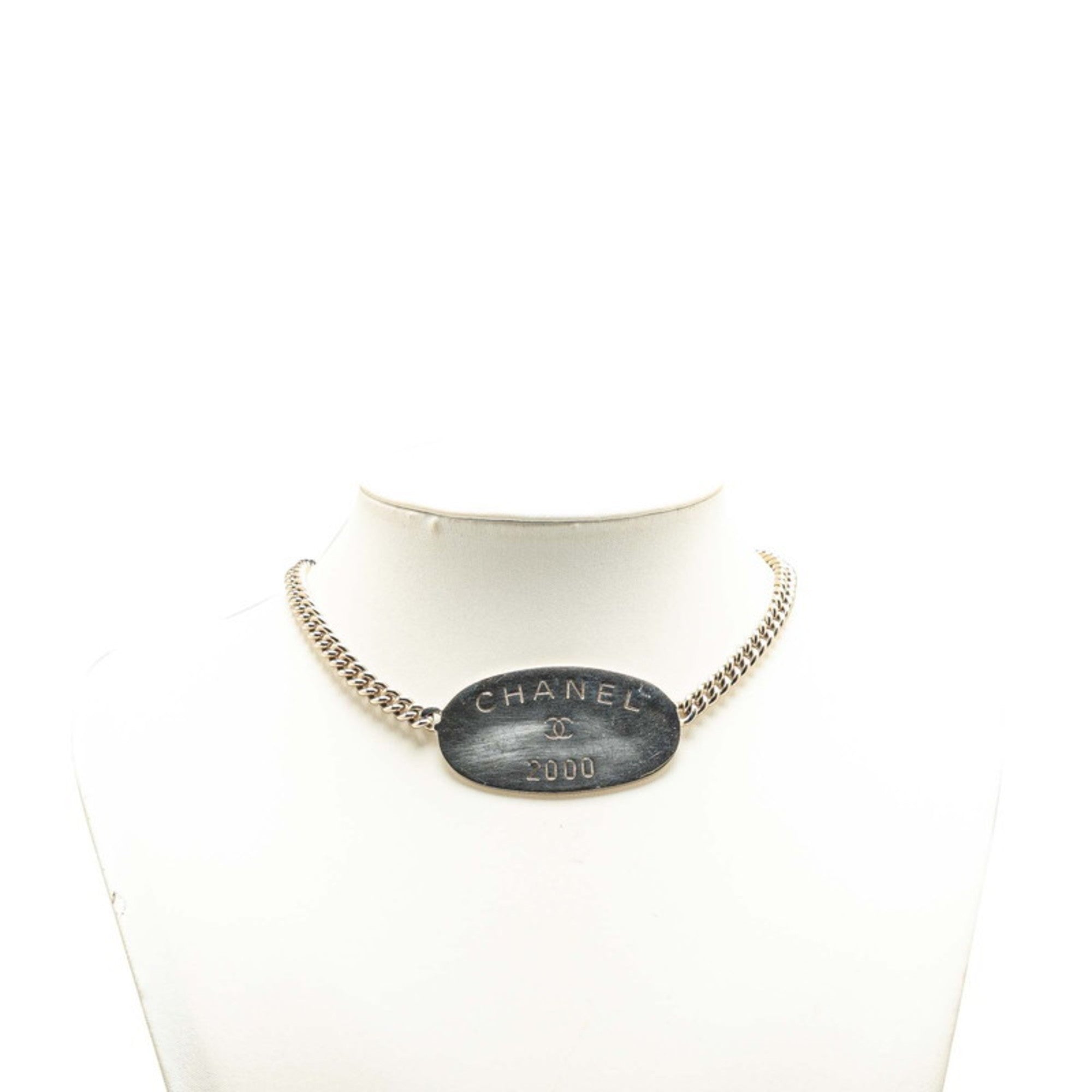 Oval Tag Pendant Necklace Sterling Silver