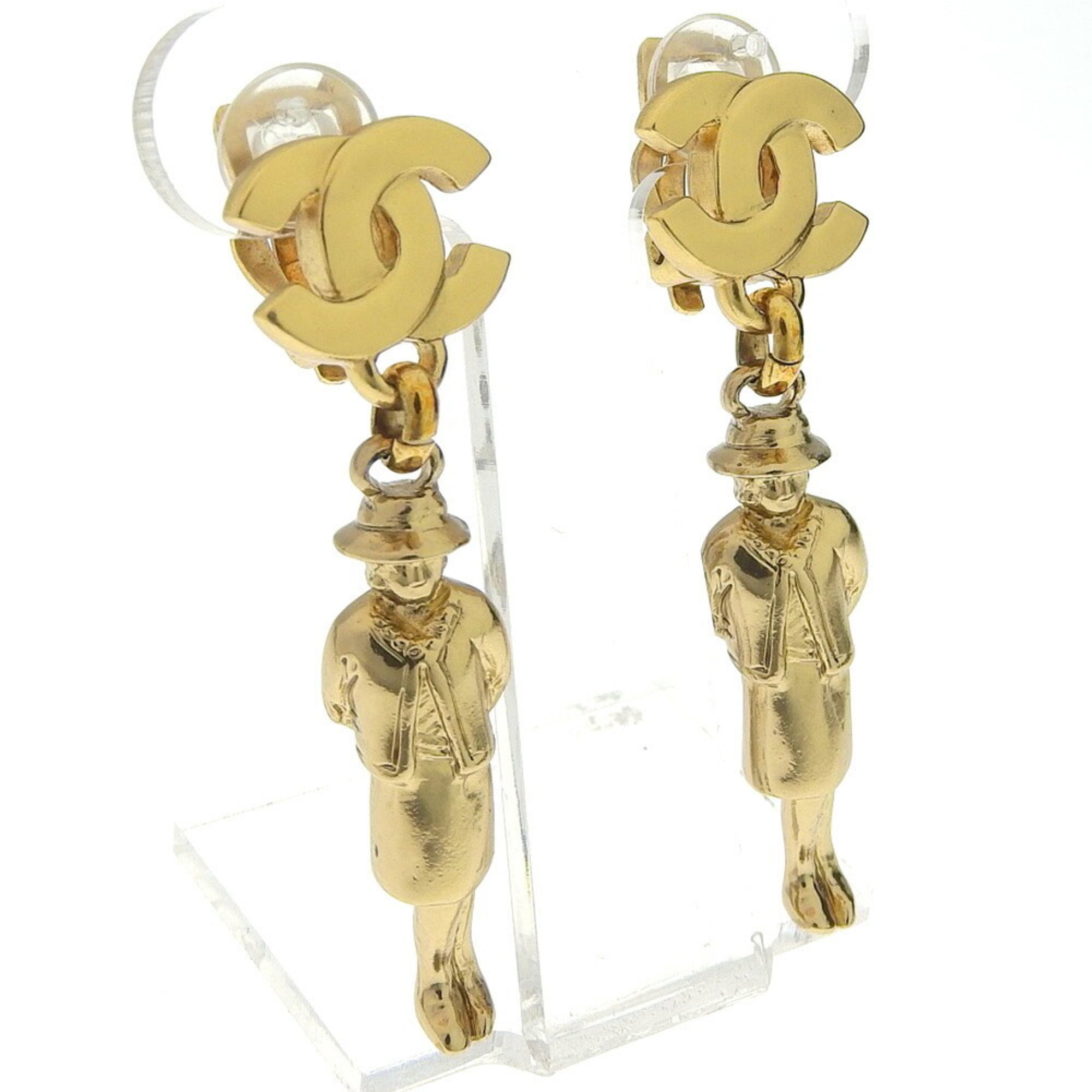 CC Logo Earrings Metal Gold-Tone Metal