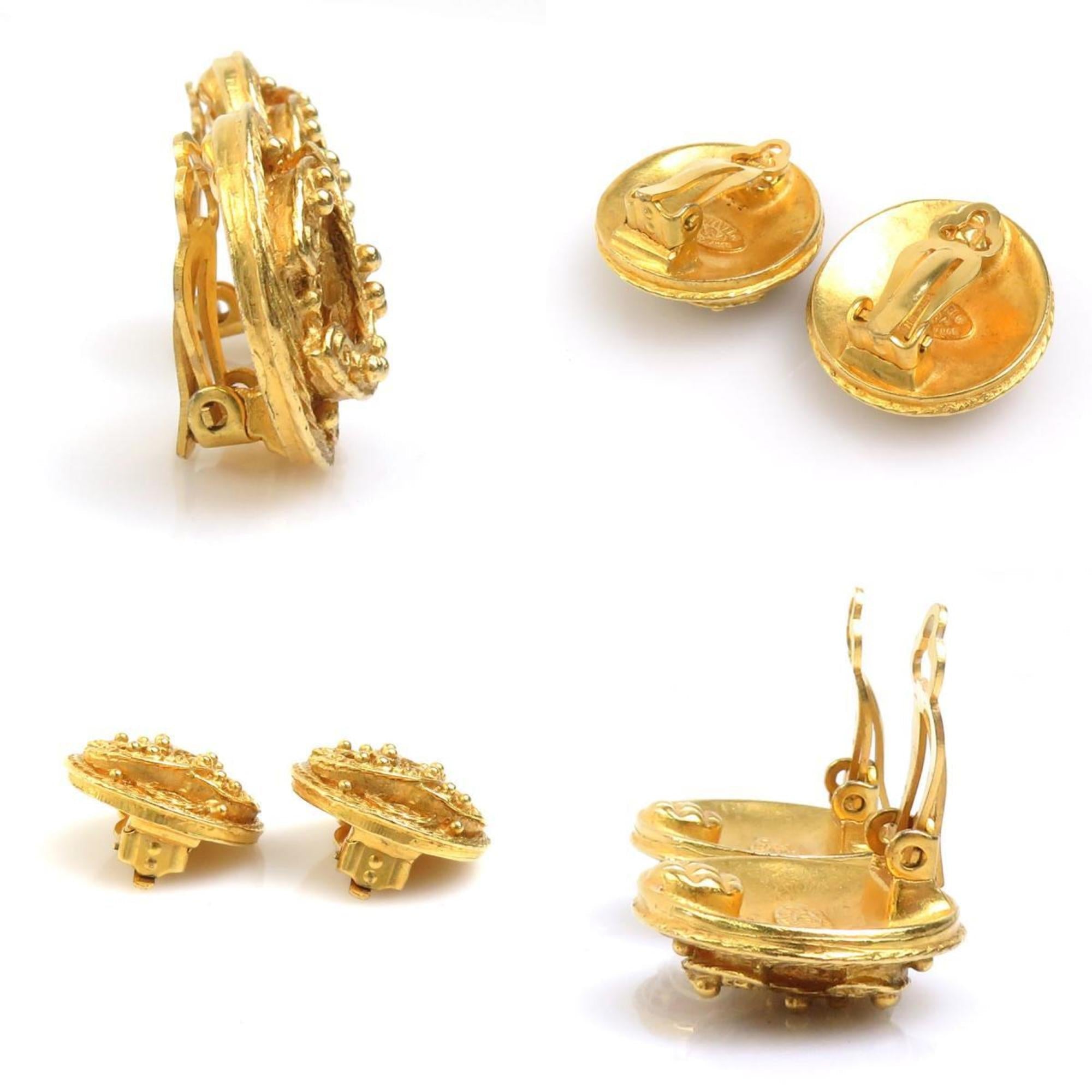 CC Logo Clip-On Earrings Gold-Tone Metal Gold-Tone Metal
