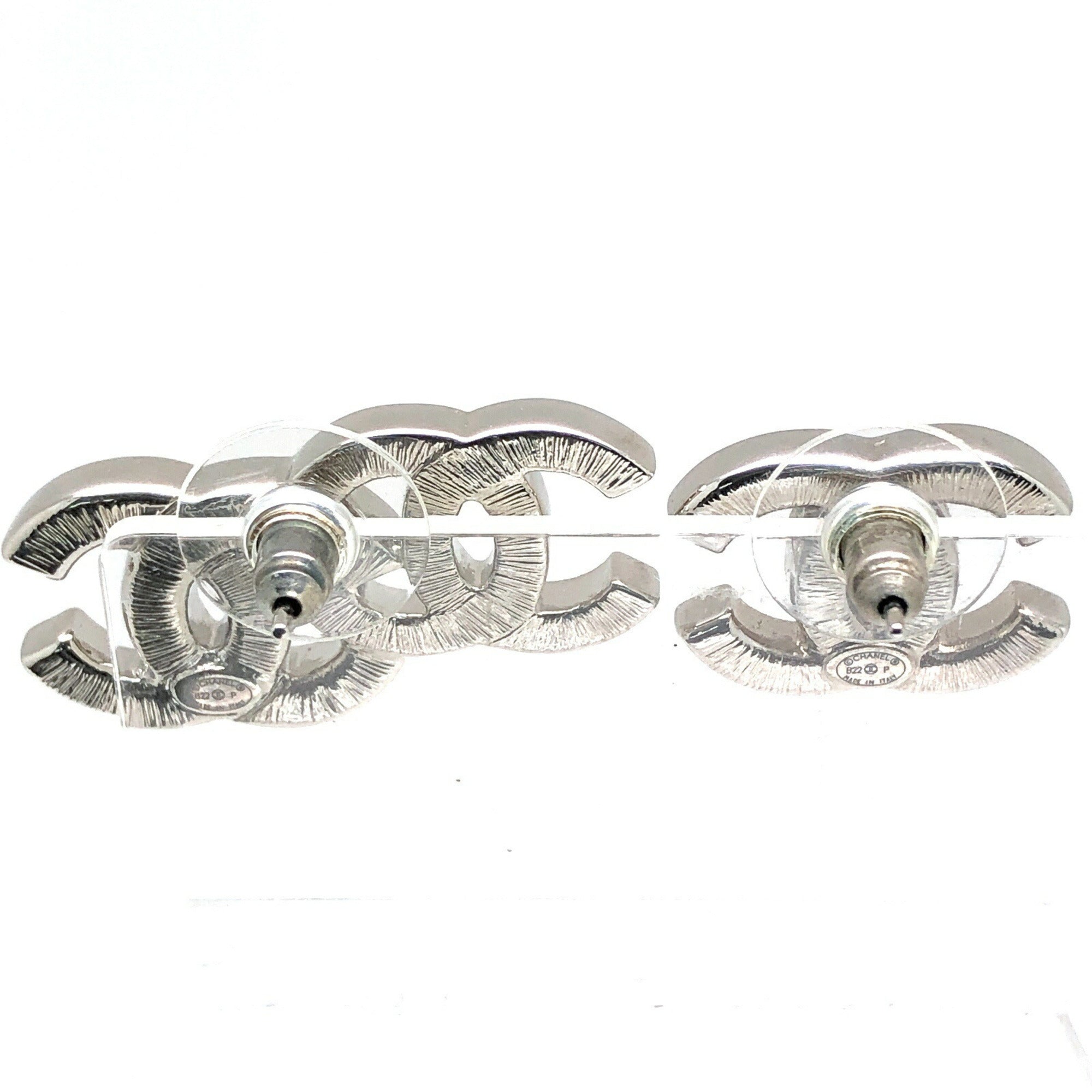 CC Logo Earrings Sterling Silver Sterling Silver and Rhinestone