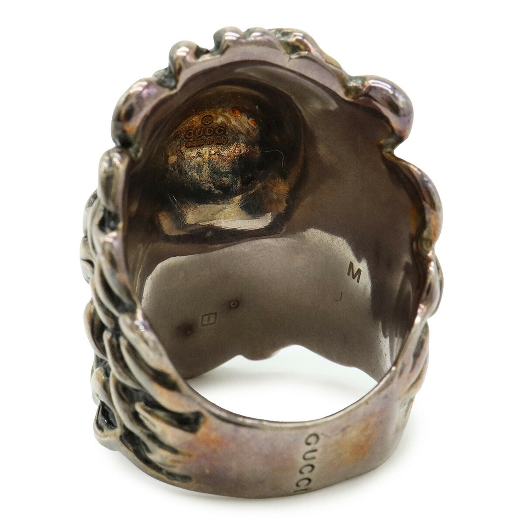 Lion Head Ring Pink Gold and Black