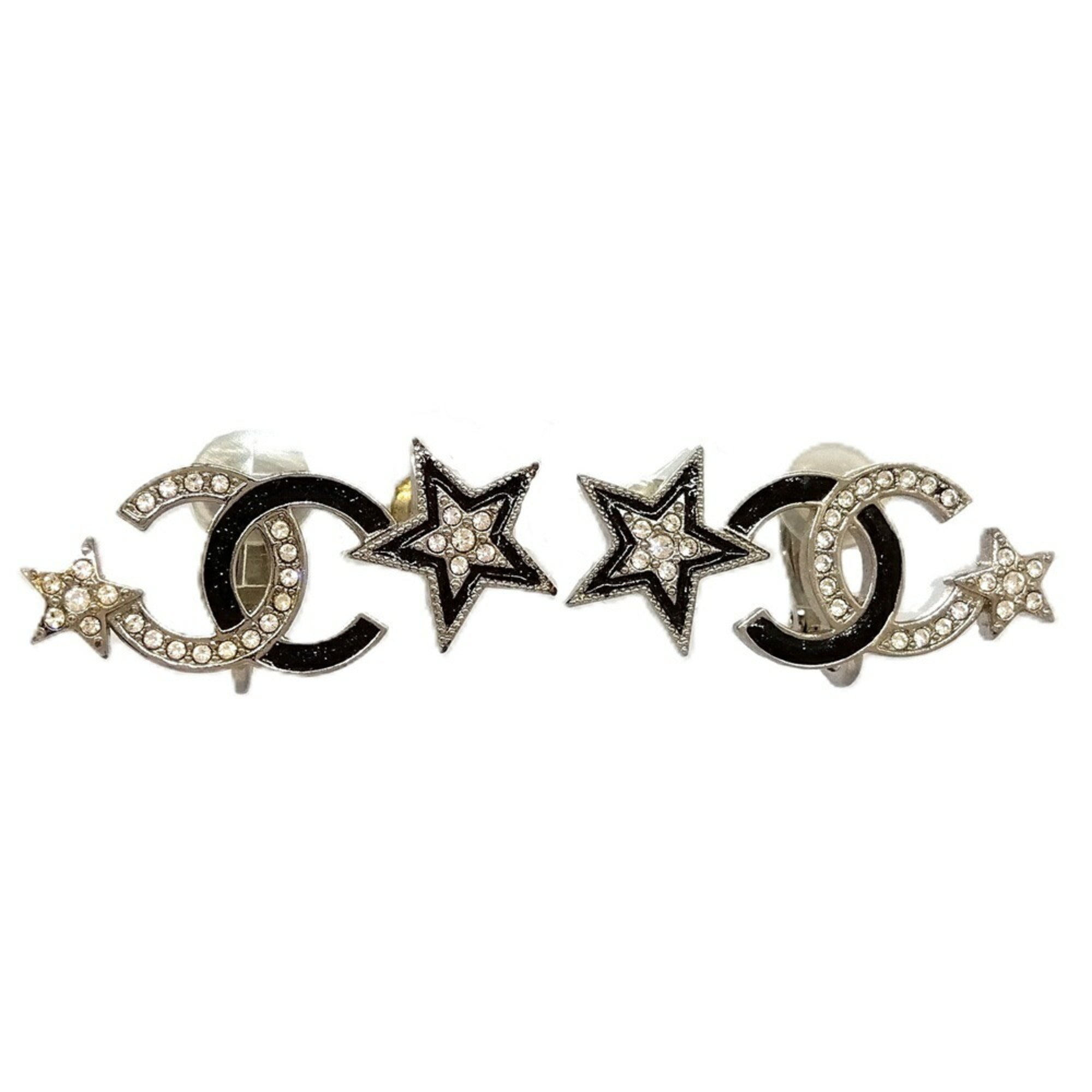 CC Logo Star Earrings Sterling Silver Silver-Tone Metal