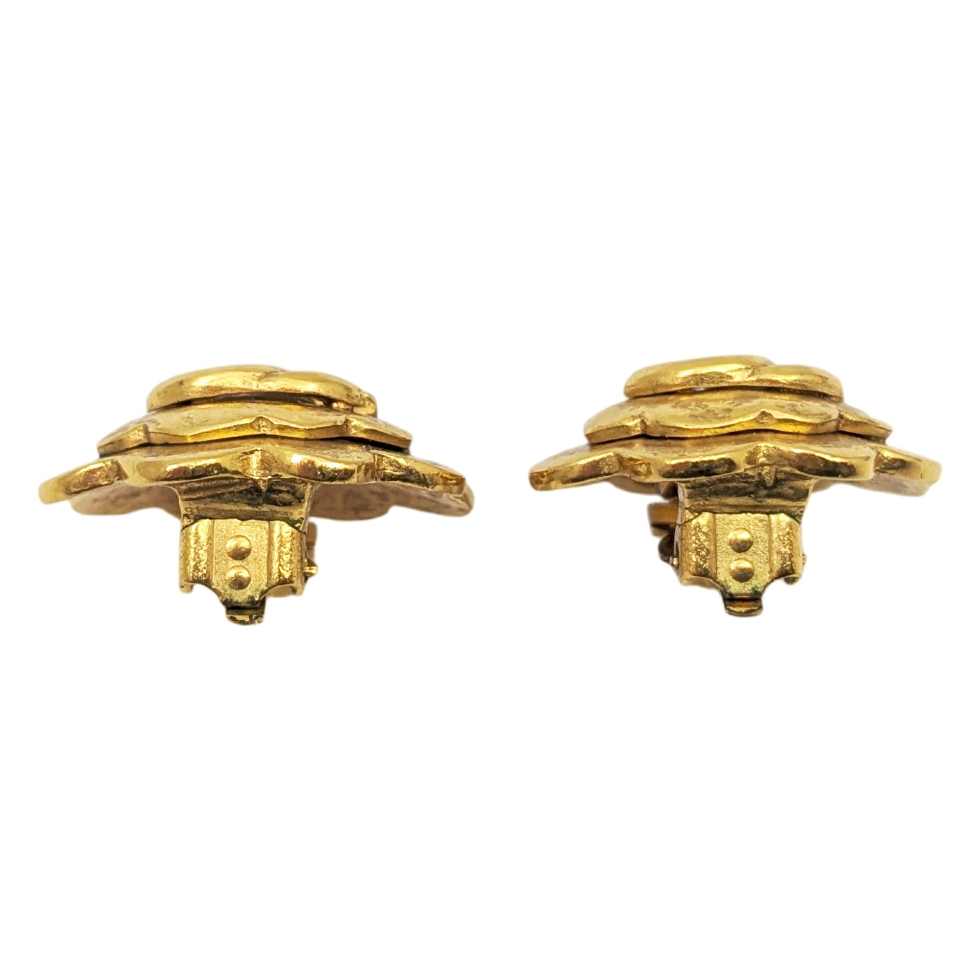 CC Logo Clip-On Earrings Metal Gold-Tone Metal