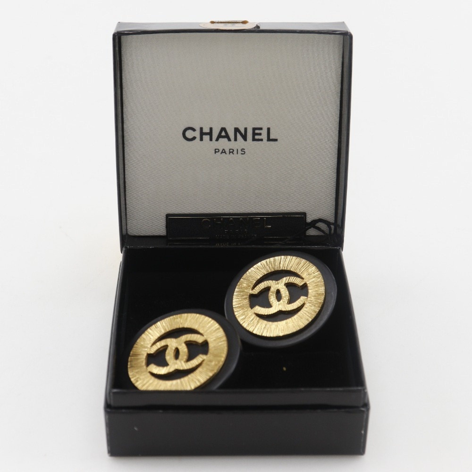 CC Logo Clip-On Earrings Metal Gold-Tone Metal