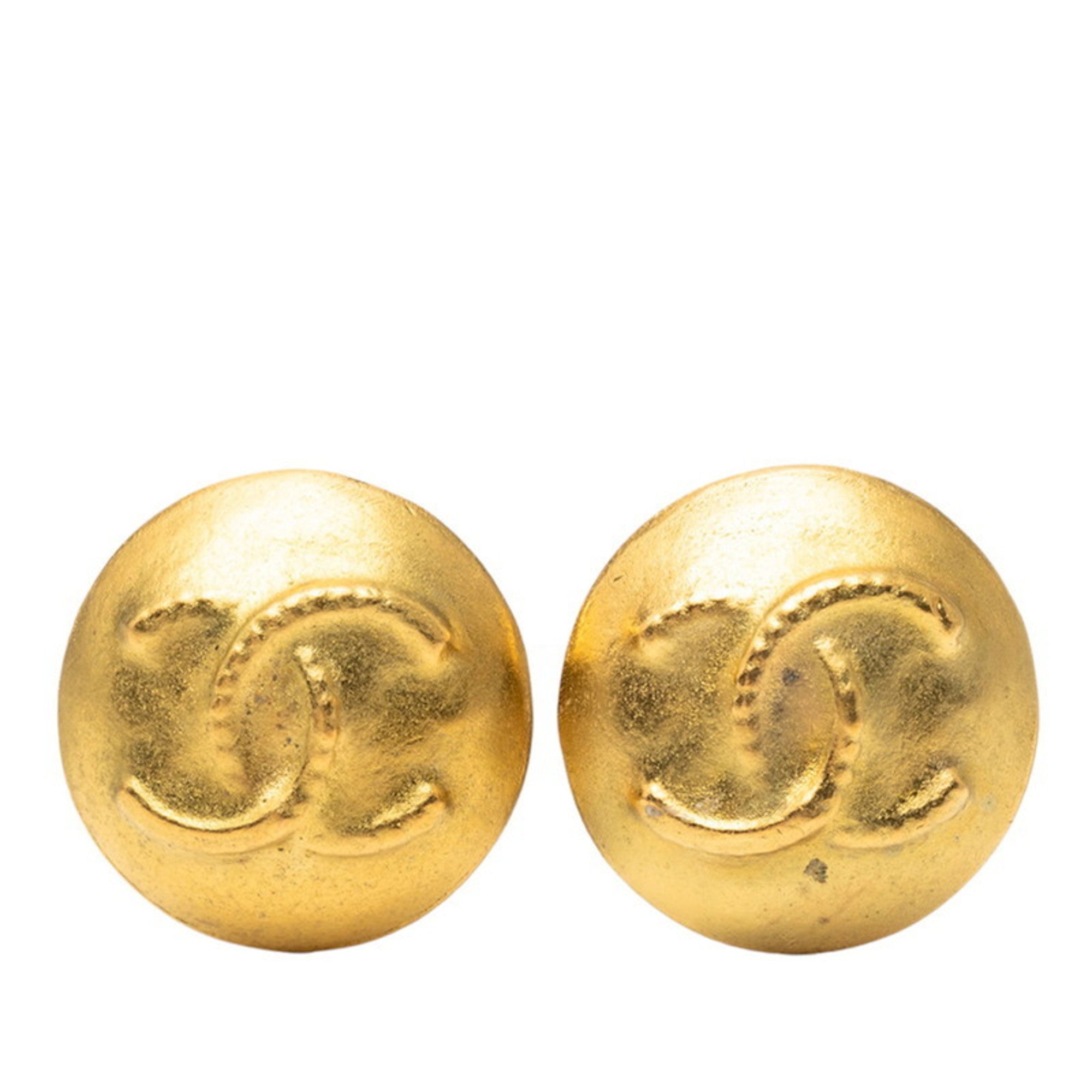 CC Logo Clip-On Earrings Metal Gold-Tone Metal