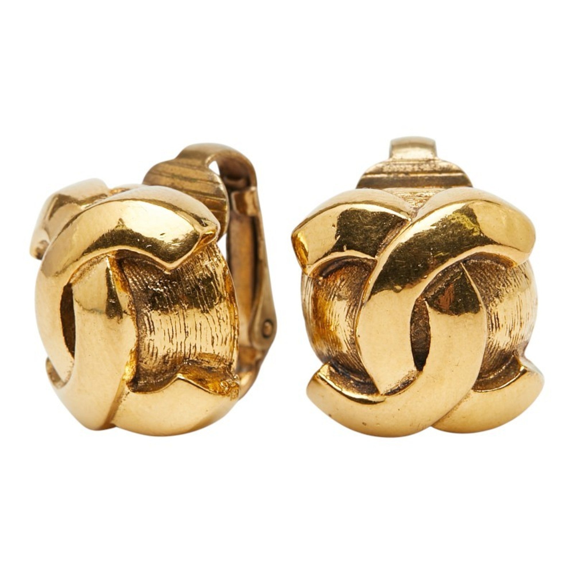 CC Logo Clip-On Earrings Metal Gold-Tone Metal