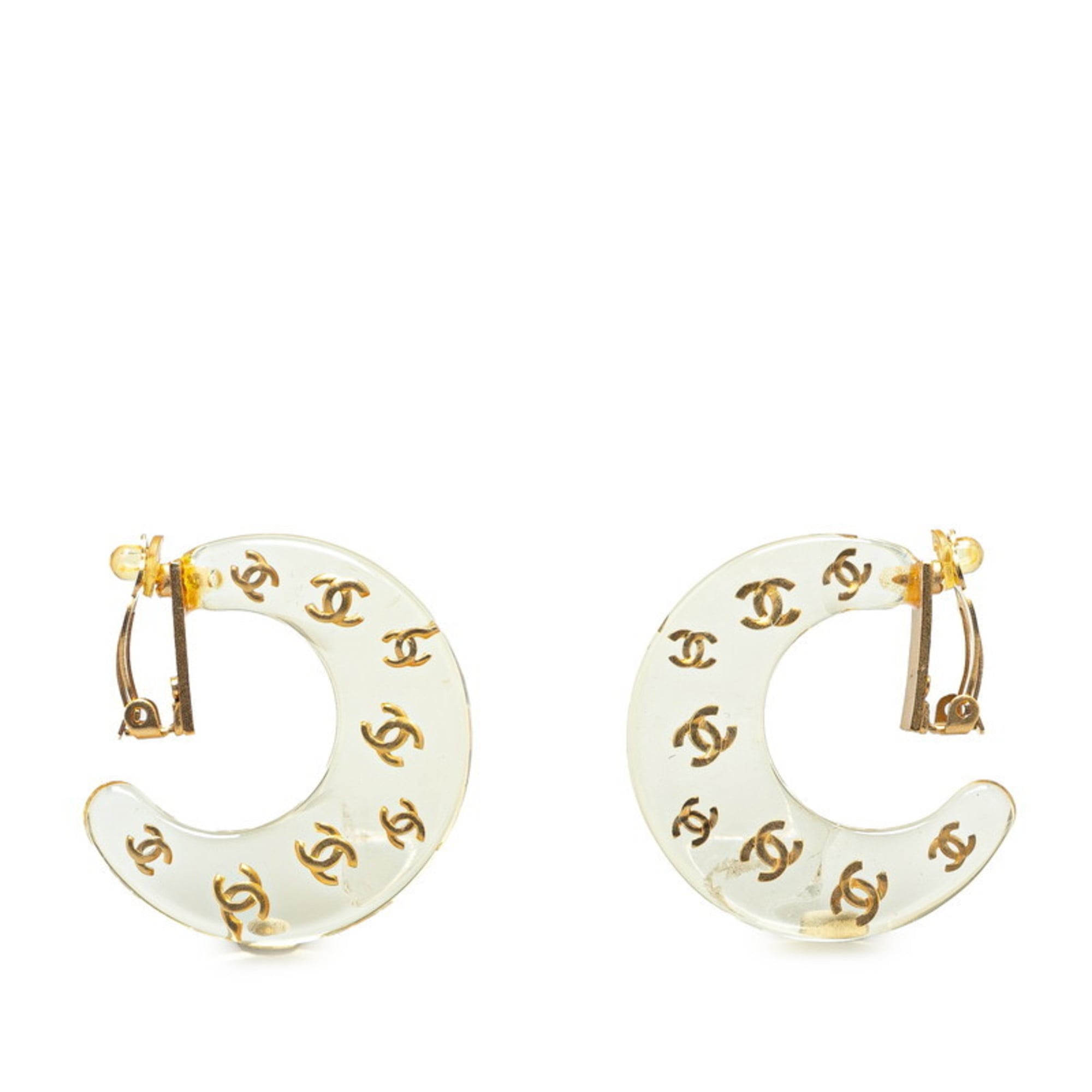 CC Logo Hoop Clip-On Earrings Metal