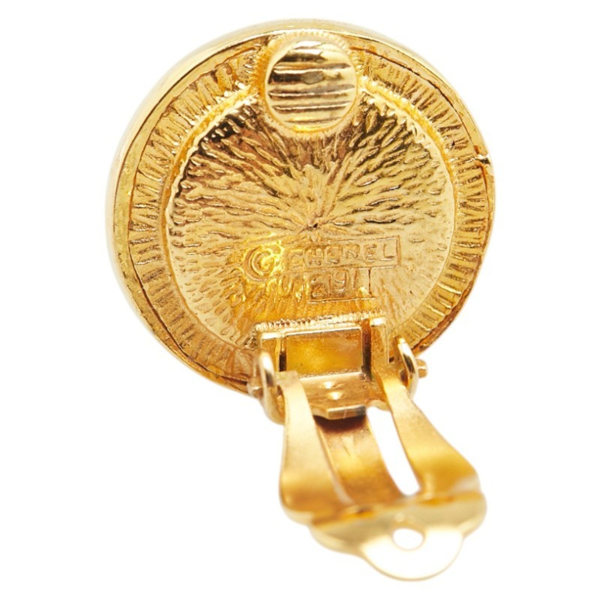 Clip-On Earrings Pearl Clip-On Gold-Tone Metal