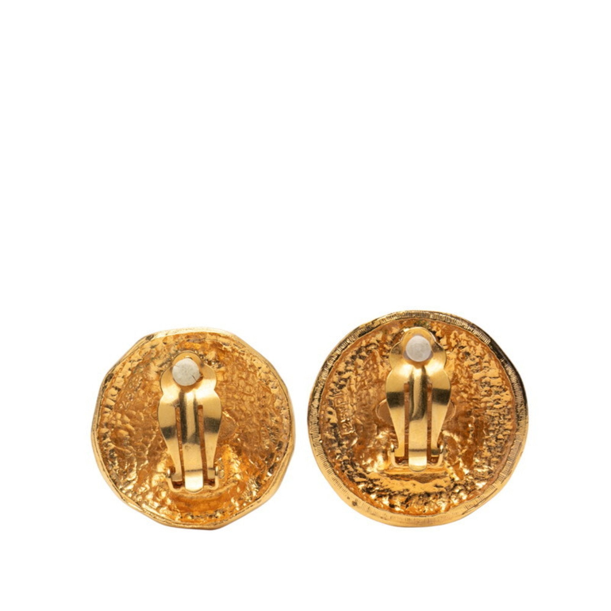 CC Logo Clip-On Earrings Metal Gold-Tone Metal