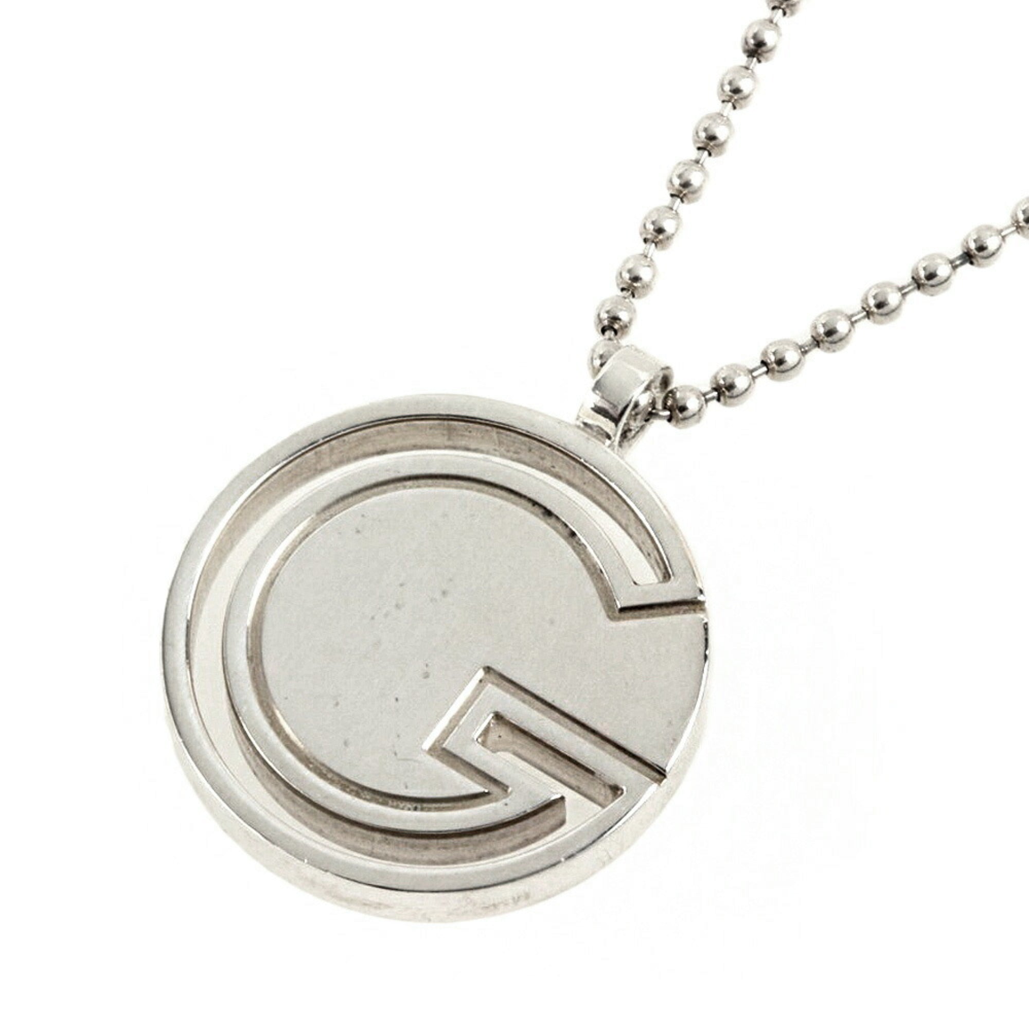 Round G Ball Chain Pendant Necklace Sterling Silver