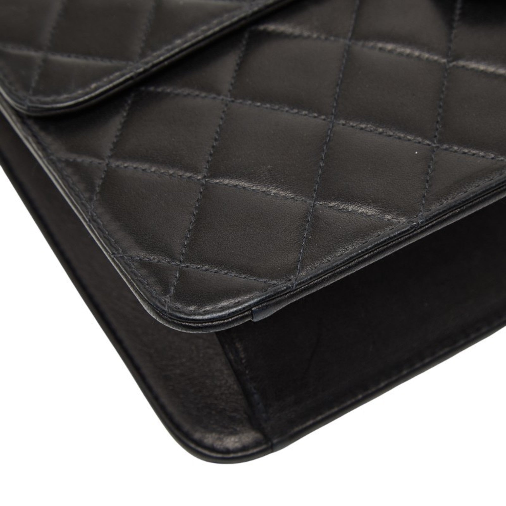 Vintage Clutch with Chain Quilted Leather Medium