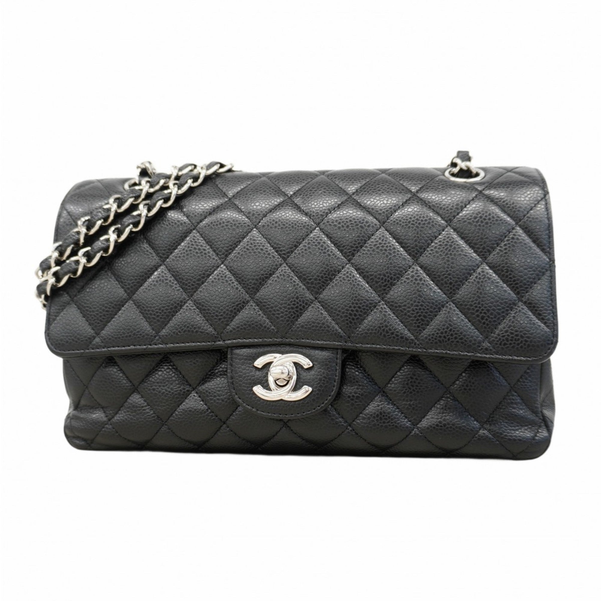Classic Double Flap Bag Quilted Caviar Medium