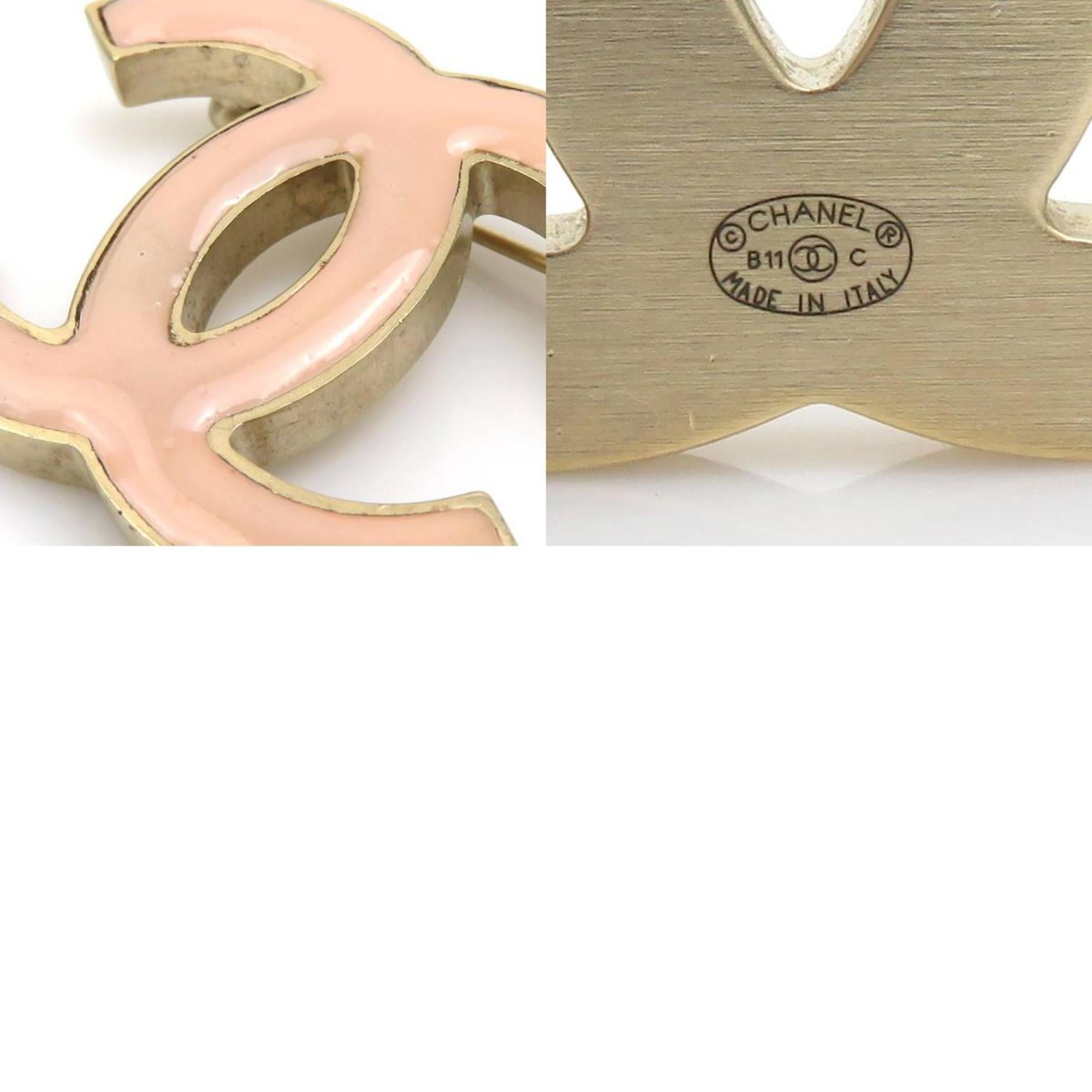 CC Logo Brooch Gold-Tone Metal